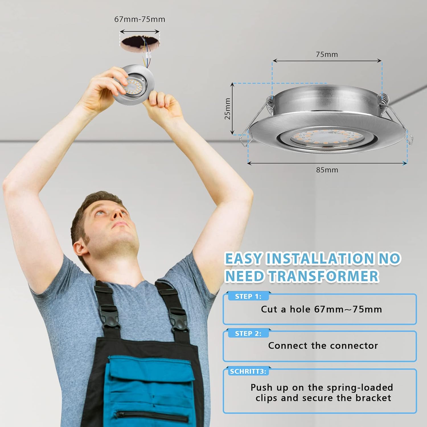 Thumbnail 5 de LED Einbaustrahler 230V Flach Dimmbar 6W