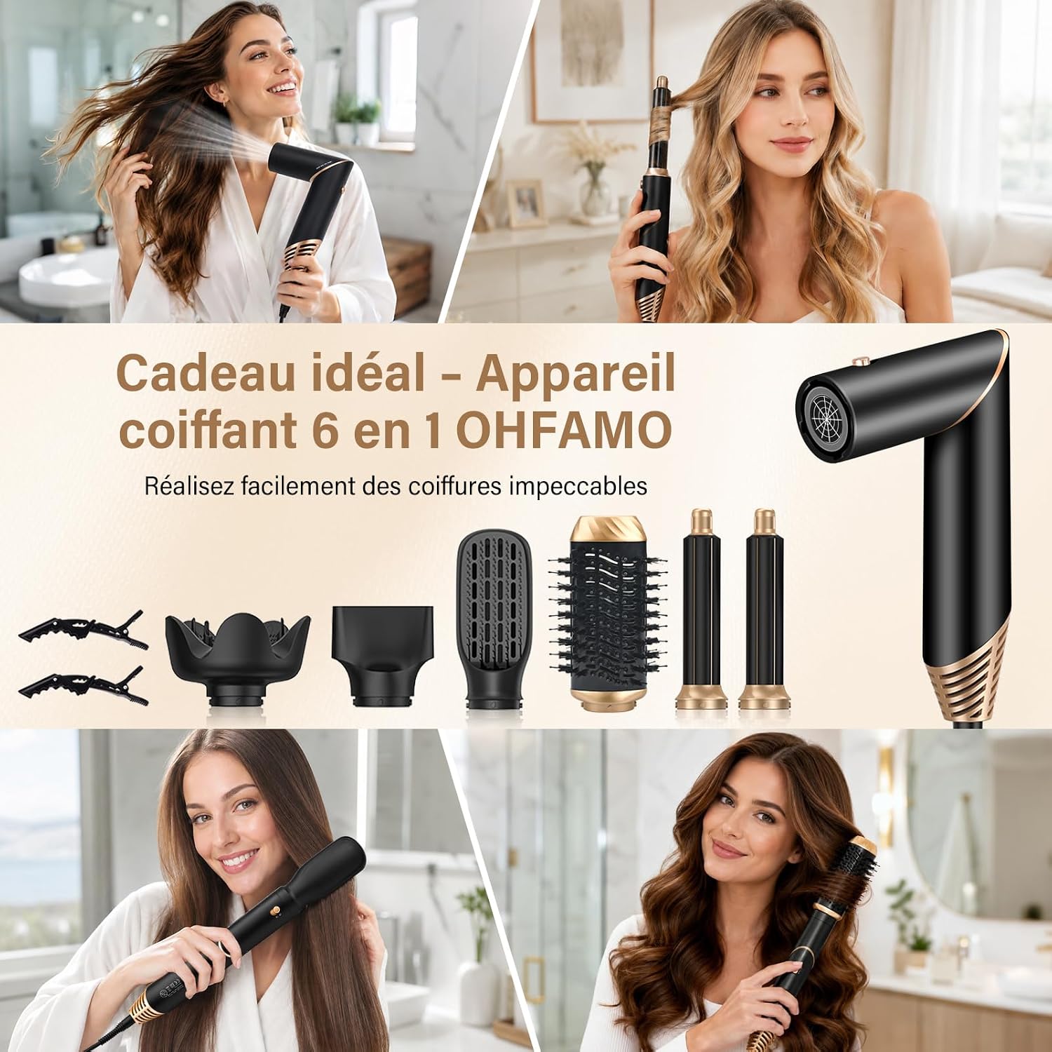 Thumbnail 6 de OHFAMO Air Styler 6-in-1: föhn, krullen, volume en gladde styling