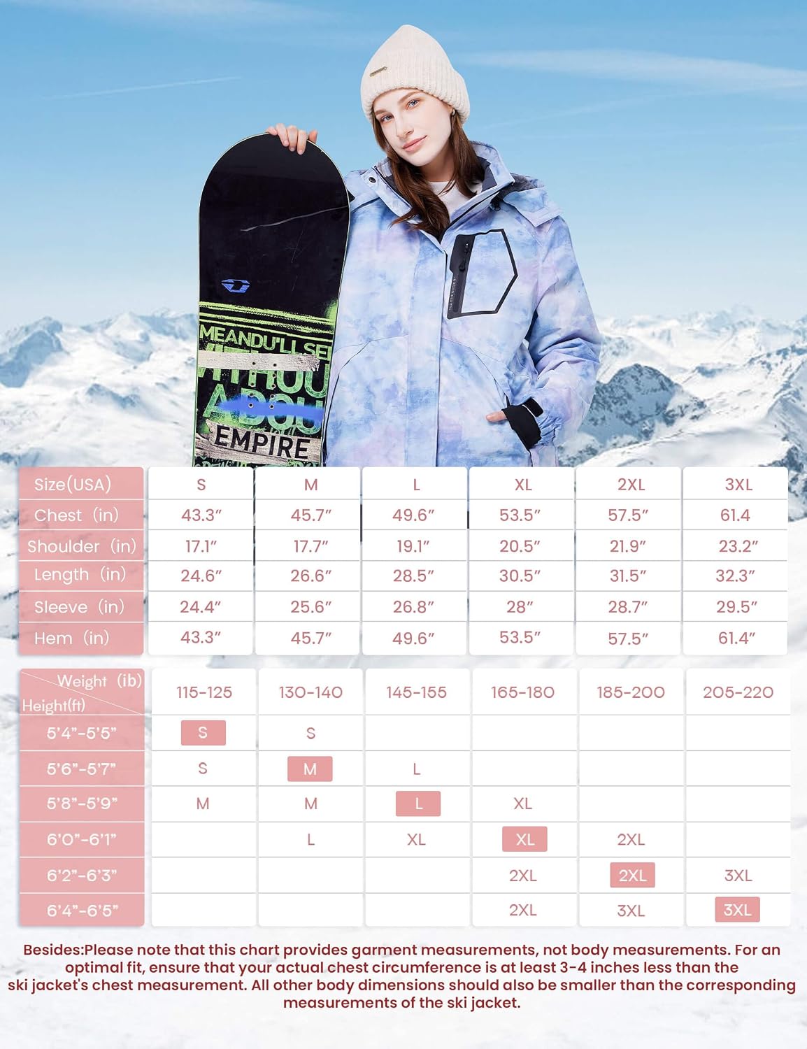 Thumbnail 6 de WULFUL Women's Waterproof Ski Jacket, Fleece Lined