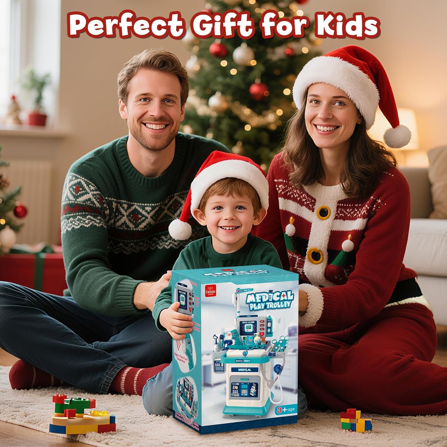 Thumbnail 6 de Lehoo Castle kids doctor set with medical trolley, sound & light play panel and accessories (3+), blue
