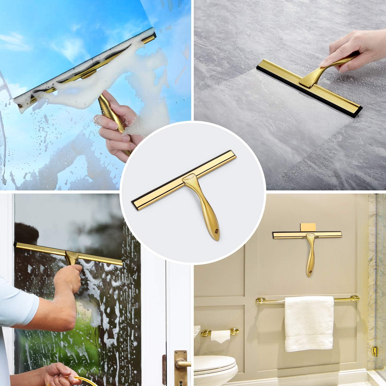 Thumbnail 6 de HIWARE All-Purpose Shower Squeegee (10 Inches) for Shower Doors, Glass, Mirrors & More