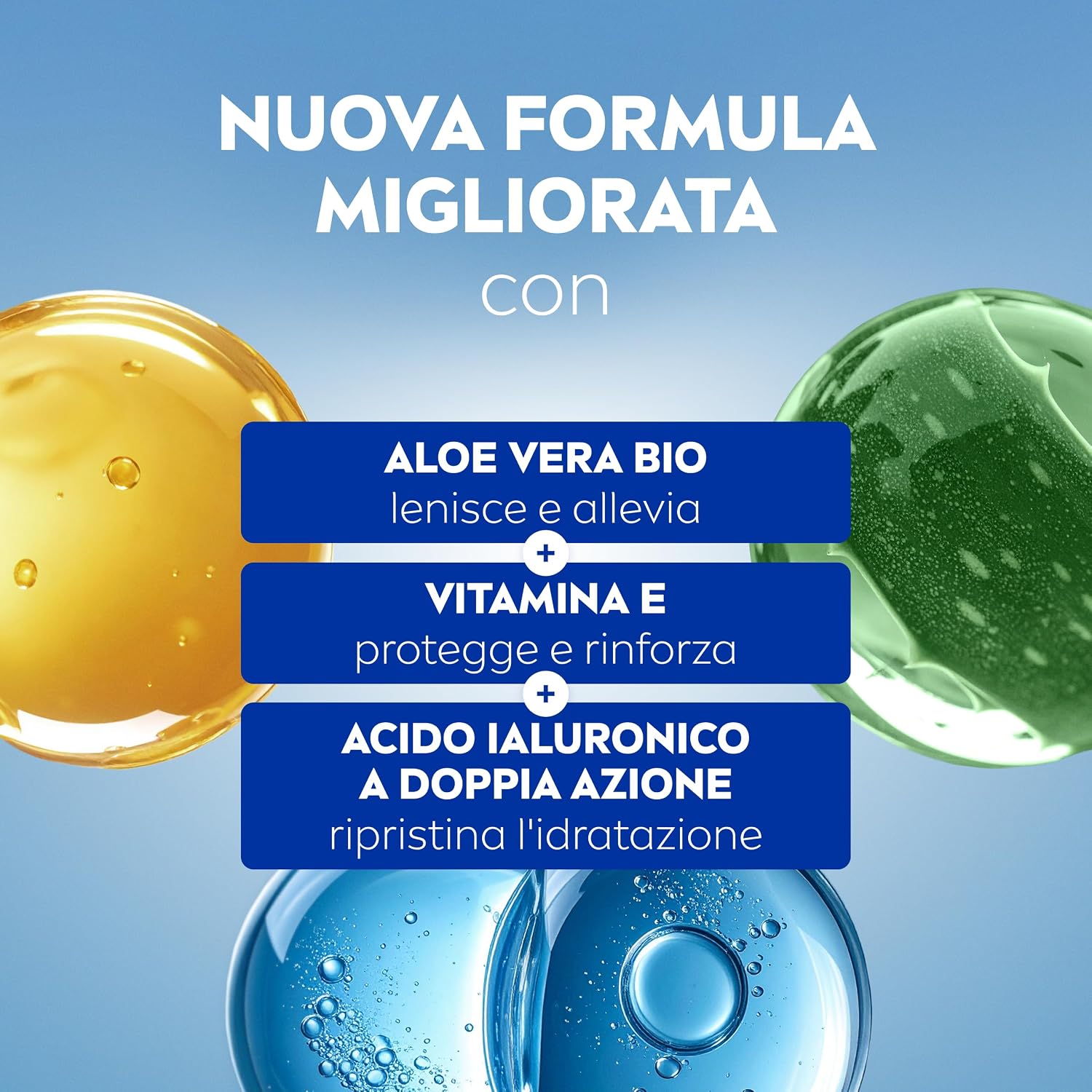 Detalle 2 de NIVEA SUN Siero Doposole 100 ml (viso e corpo) senza profumo, con Aloe Vera Bio, Vitamina E e Acido Ialuronico