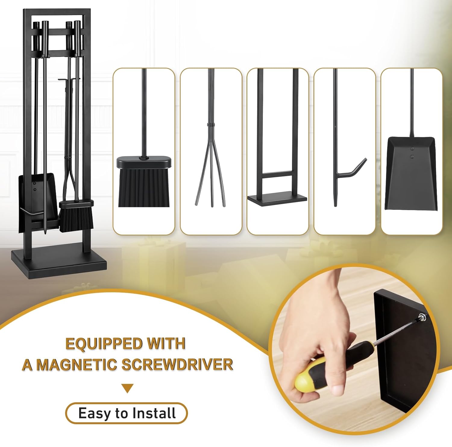 Thumbnail 2 de FEED GARDEN Fireplace Tools Set 30 Inch