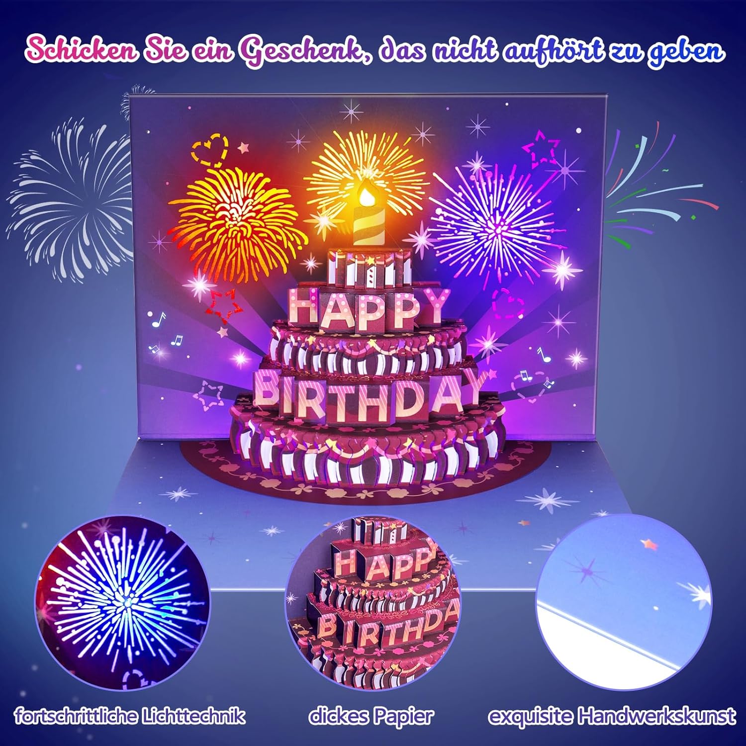 Thumbnail 3 de FITMITE Happy Birthday Geburtstagskarte 20×15 cm 🎉