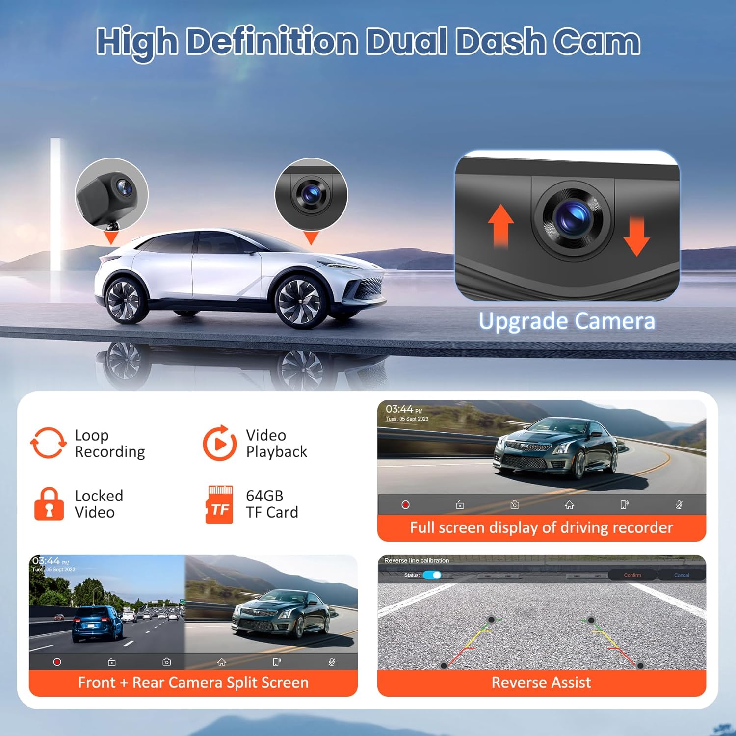 Thumbnail 6 de Largest 11.3" Portable Carplay Screen with Wireless CarPlay/Android Auto and 4K Dash Cam