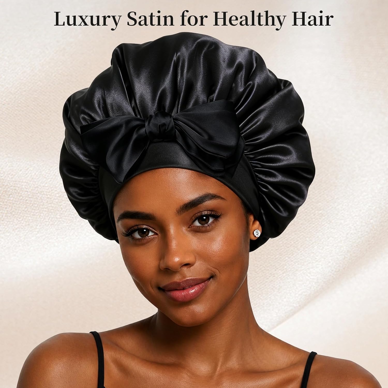 Detalle de Confvrter Silk Bonnet Satin Bonnet for Sleeping (Large, Adjustable) — Comfort, Hair Protection, and Everyday Use