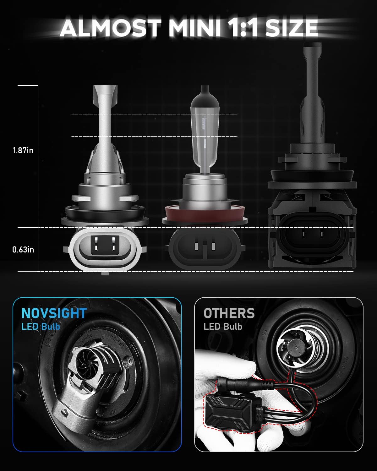 Thumbnail 1 de NOVSIGHT H11 LED headlight bulb 90W