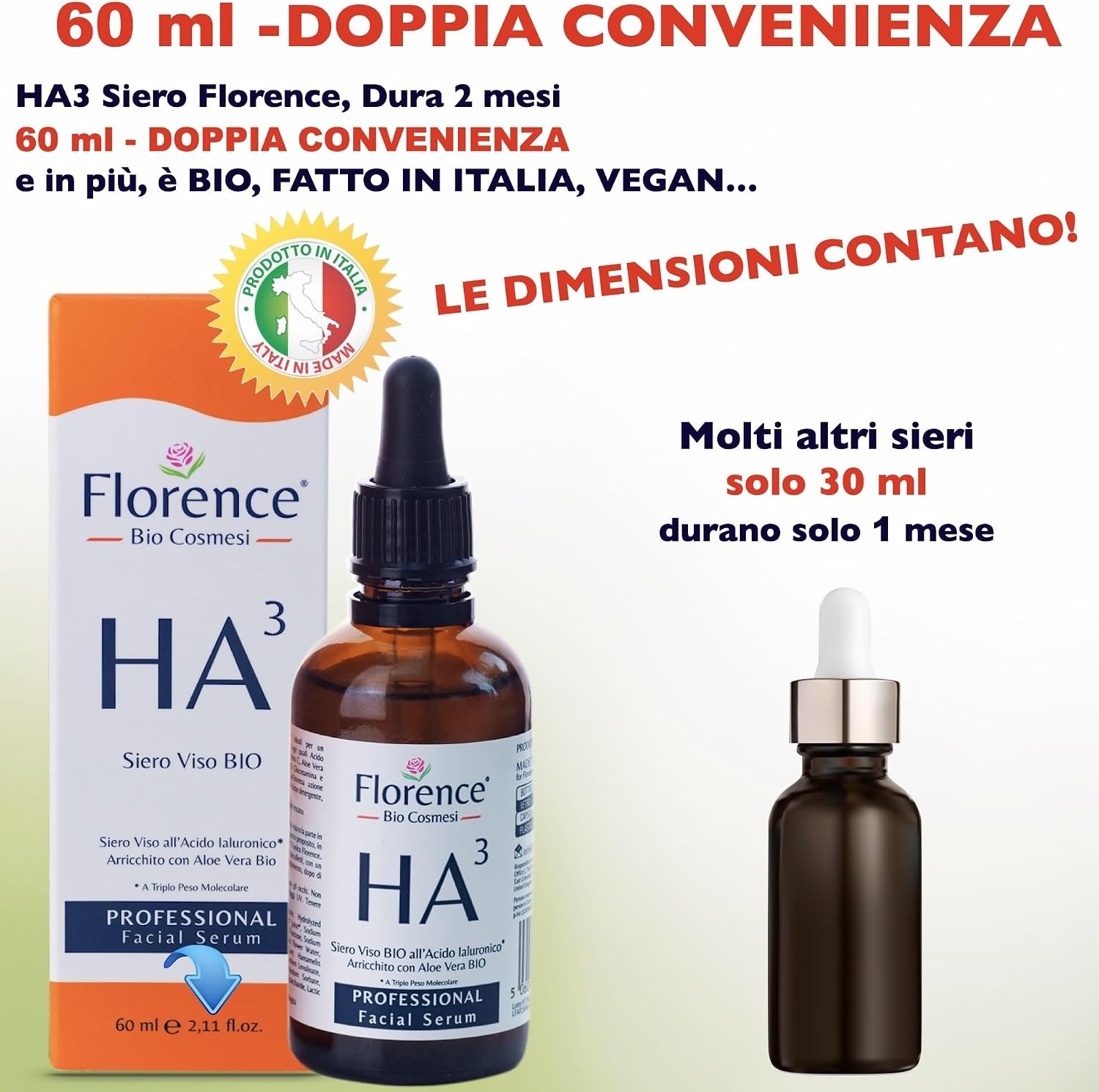 Thumbnail 1 de Bio Siero 60 ml con acido ialuronico 3 pesi, vitamina C e anti-età serale