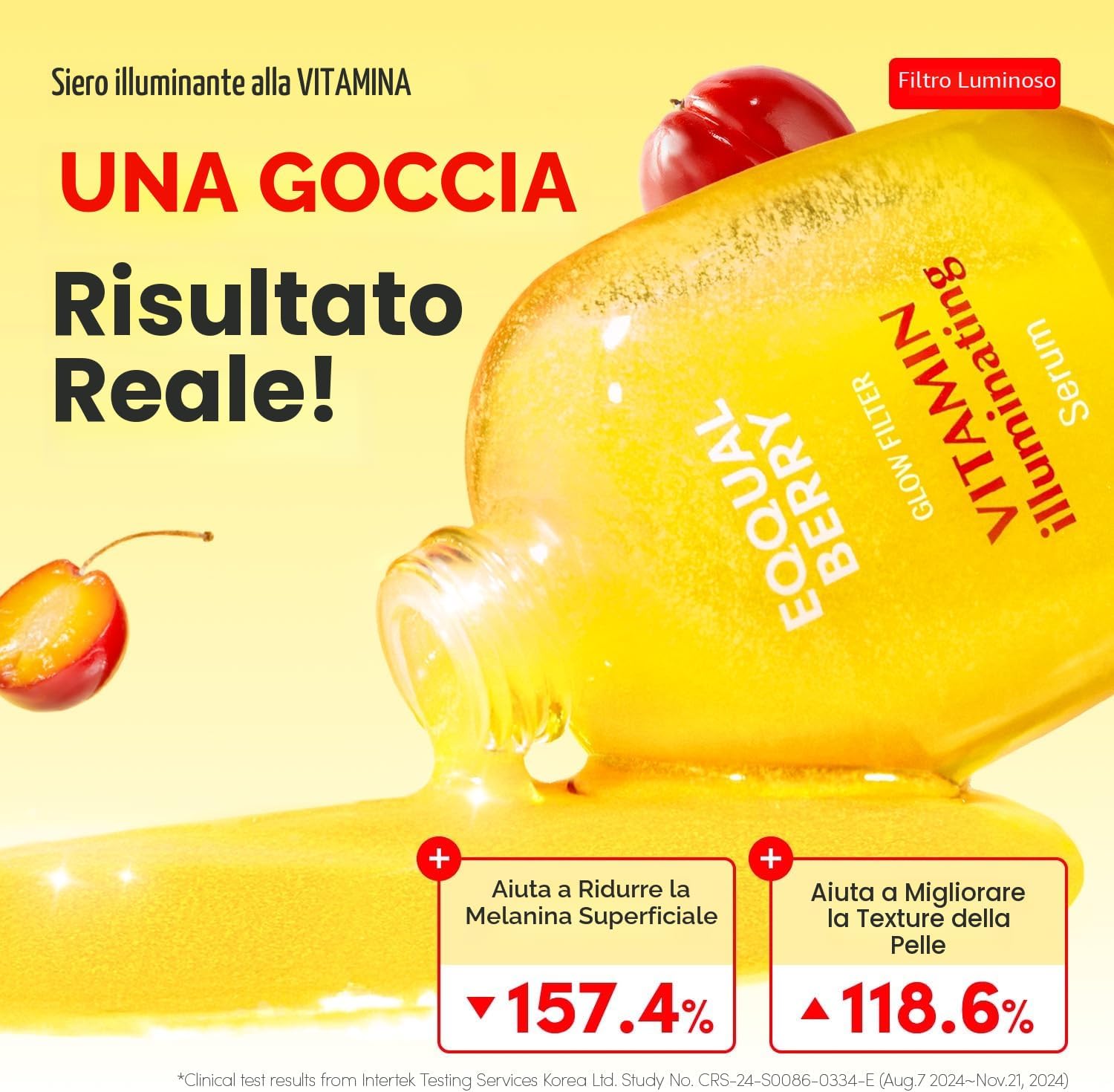 Detalle de EQQUALBERRY Siero Illuminante alla Vitamina C con Niacinamide – Formula Idratante Leggera 30 ml
