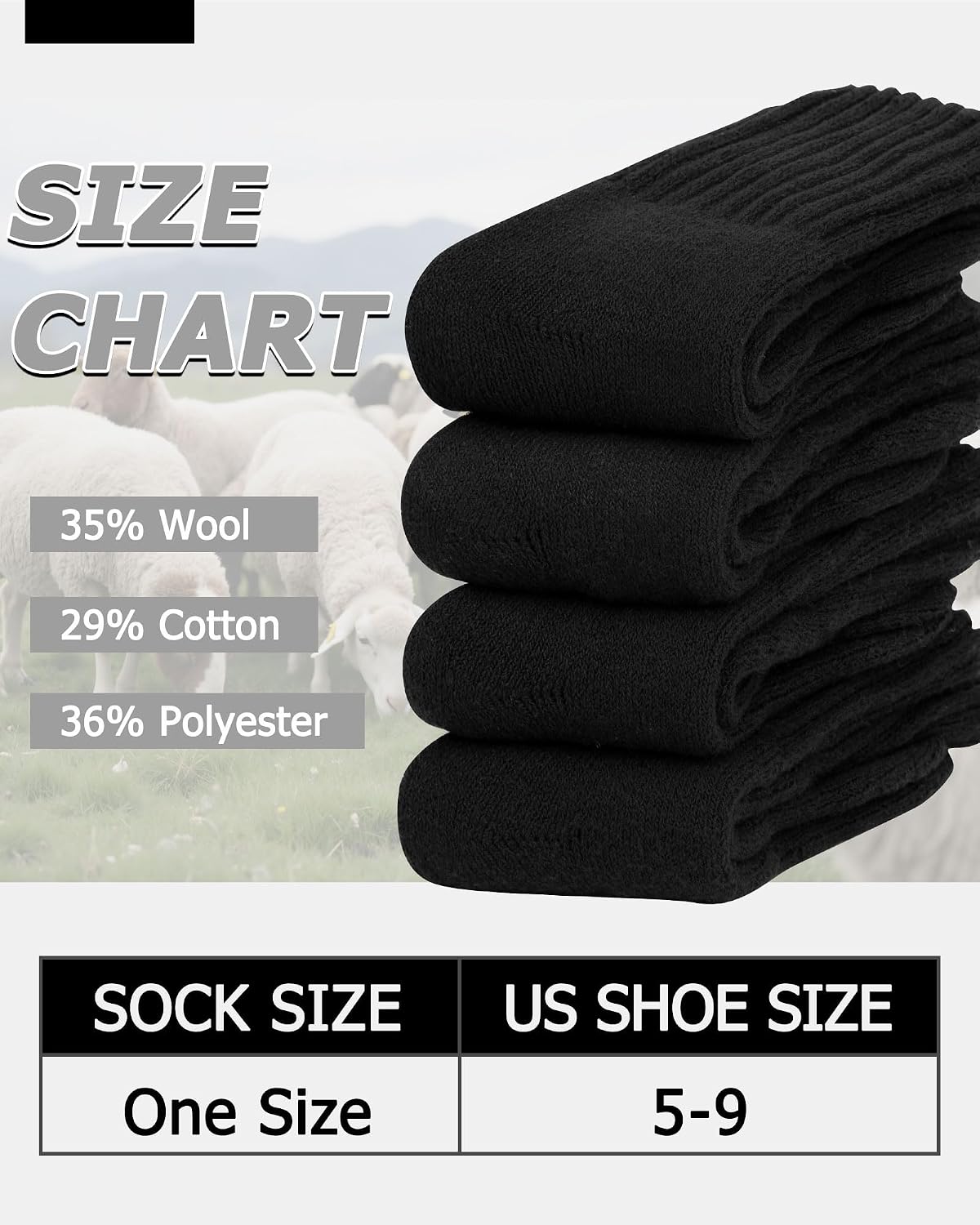 Detalle 1 de Senker Women's Wool Socks, 4-Pair Set