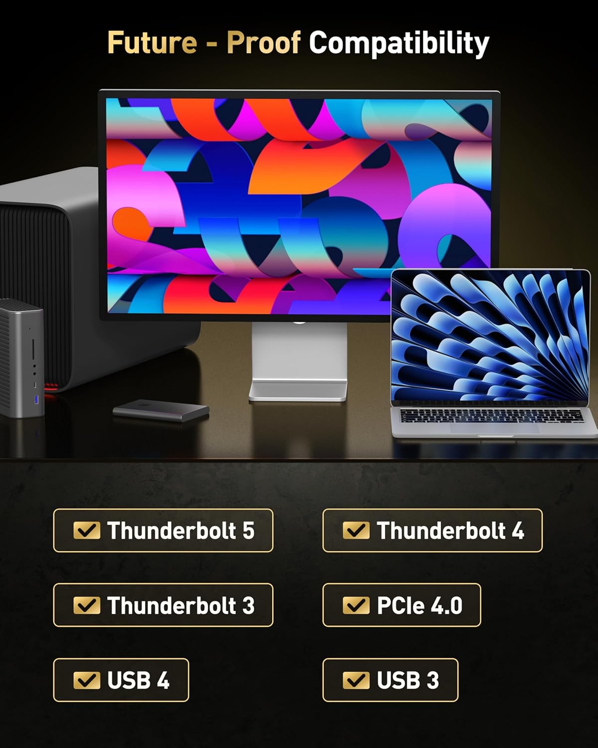 Thumbnail 6 de Maxonar Thunderbolt 5 Cable (3.3ft/1m) – up to 120Gbps video bandwidth, 240W charging