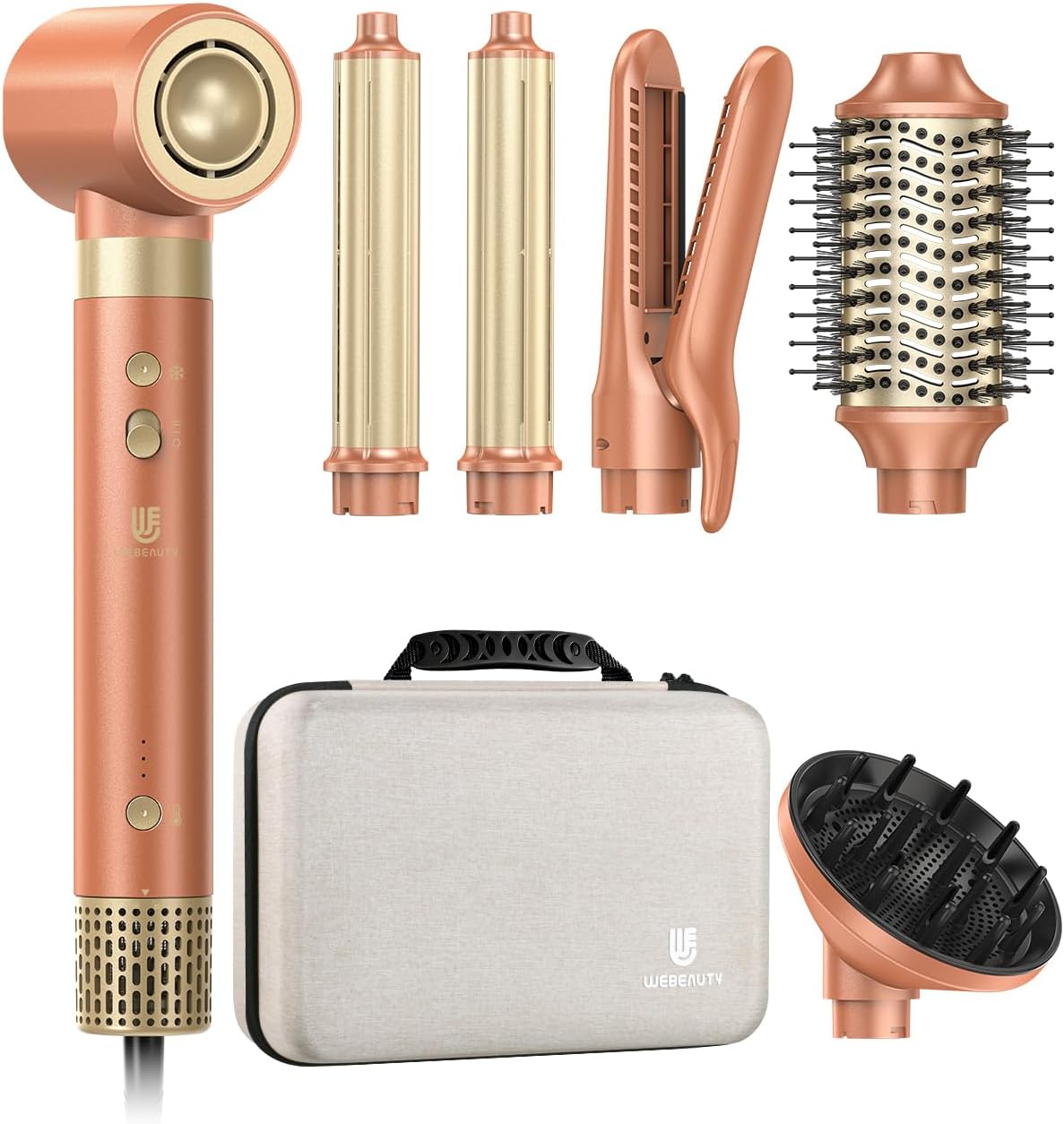 Detalle de webeauty Doppia Tensione 7 in 1 Multistyler con phon, spazzola, piastra, diffusore e 2 arricciacapelli (100–240 V)