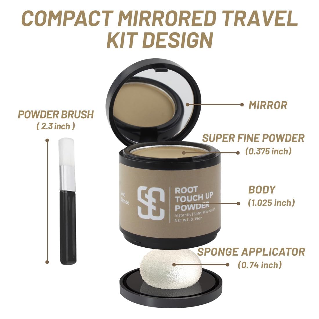 Detalle 1 de SOVONCARE Instantly Hairline Powder for Gray Roots and Thinning Hair Touch-Ups