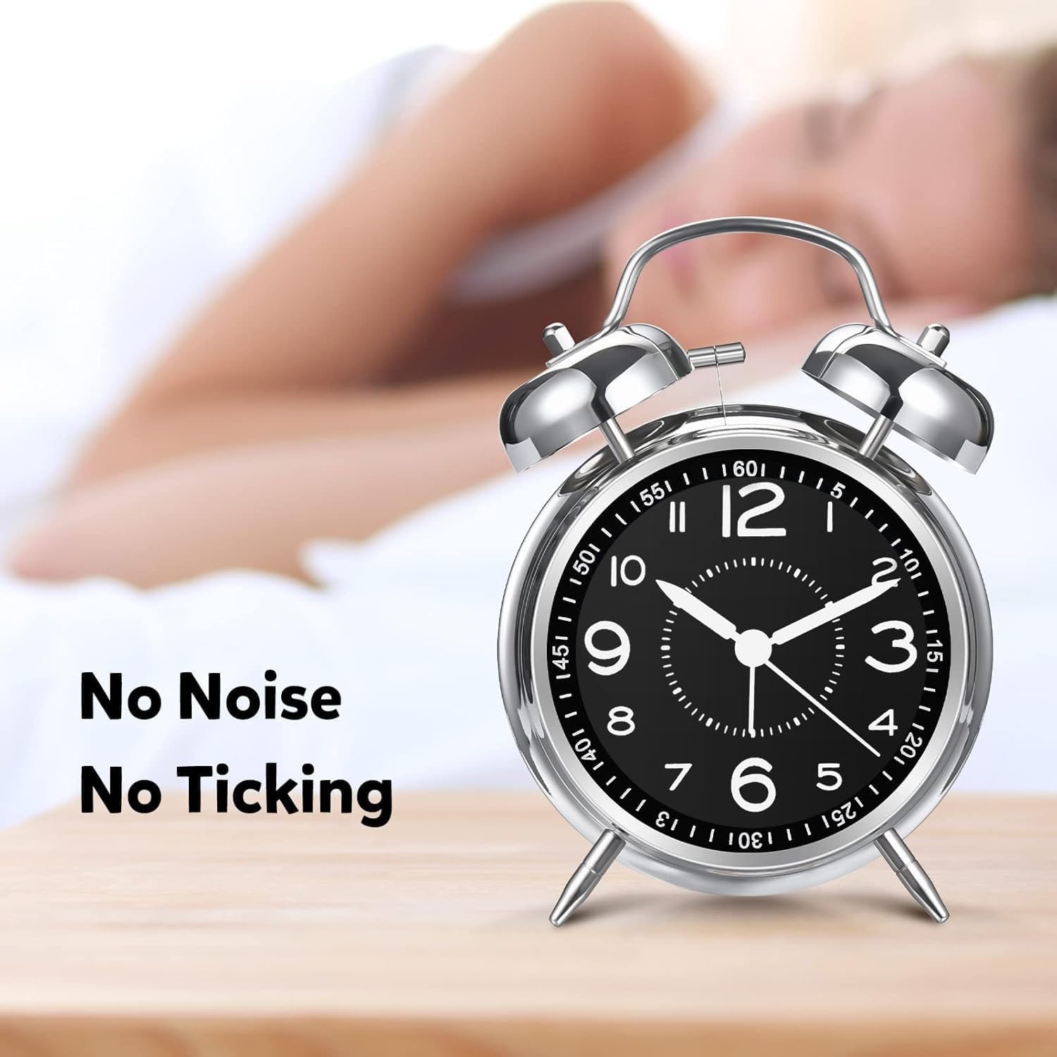 Detalle 2 de Loud Alarm Clock Twin Bell 4in Silent