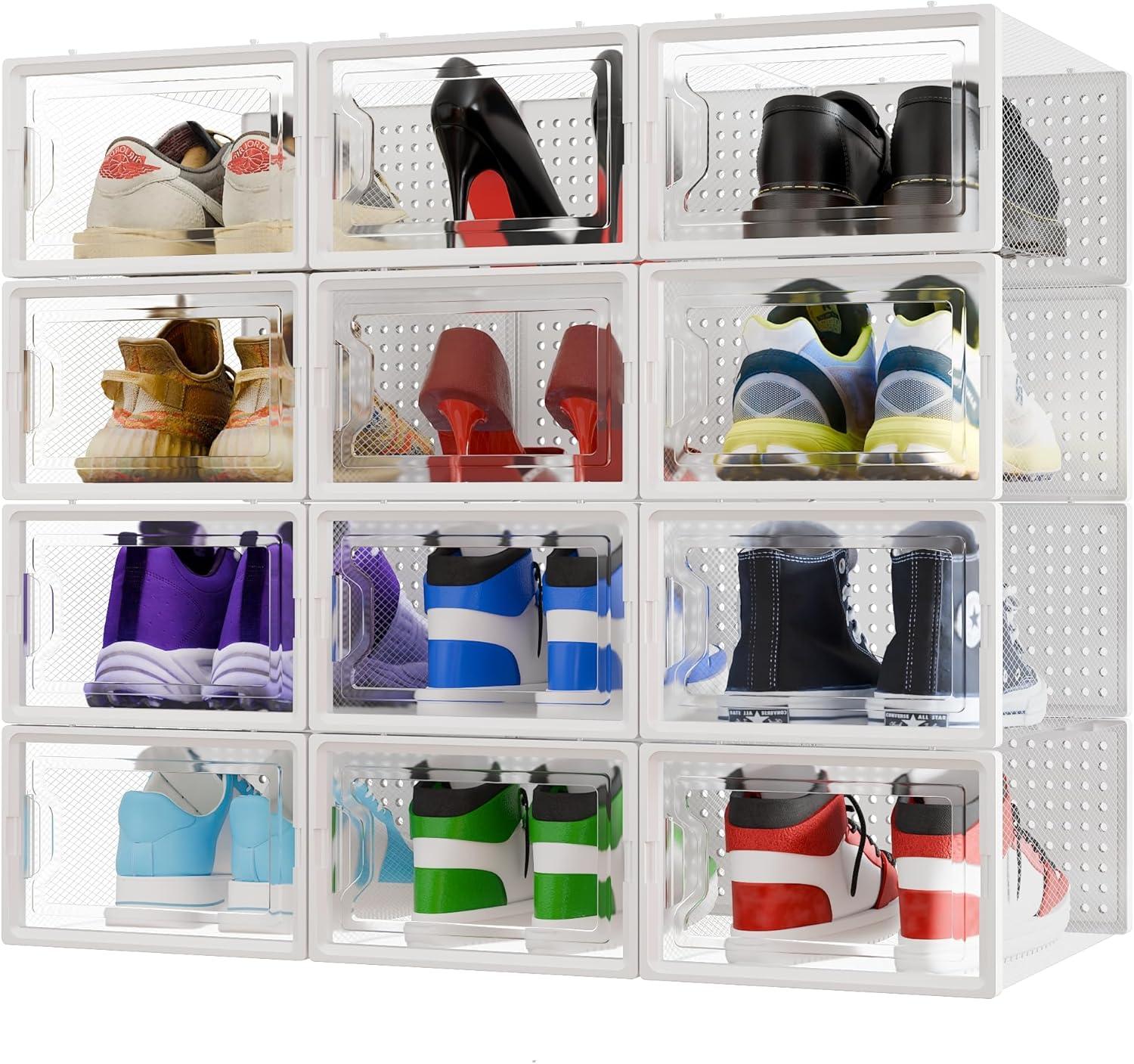 CM HOME Cajas de Zapatos Transparentes Pack 12