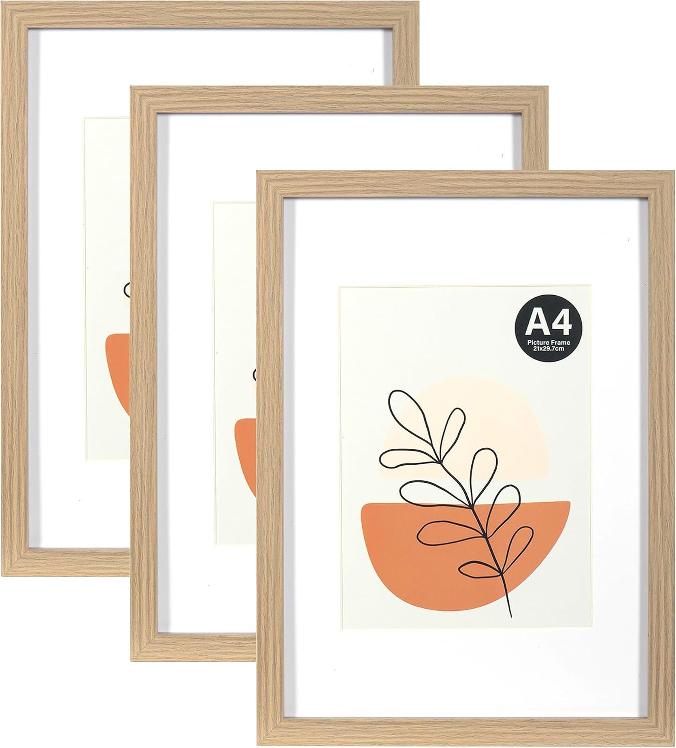Detalle de KAIWIN Picture Frame Grey A4 set of 3