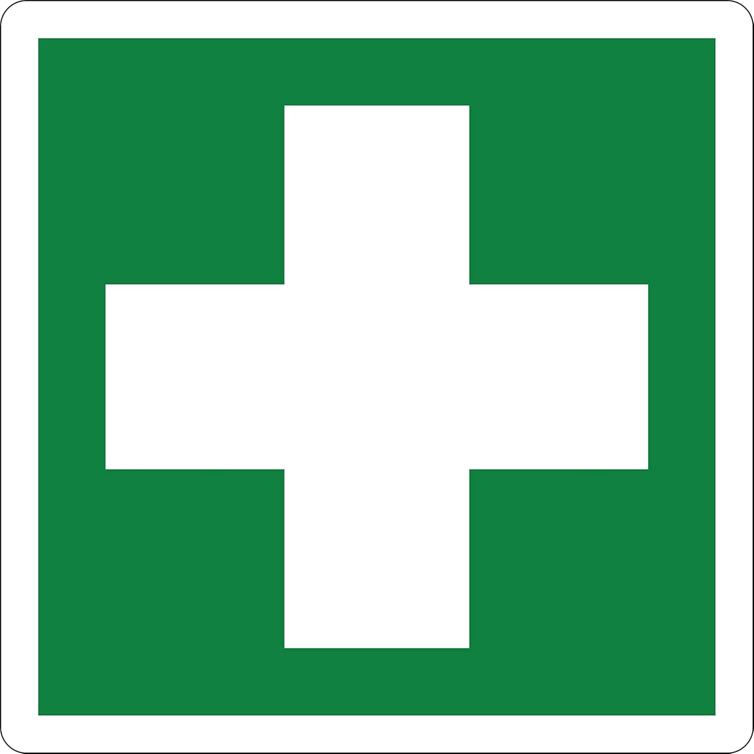 Pubblimania Adesivo Cassetta Pronto Soccorso PVC 12x12 cm – resistente per esterno e interno