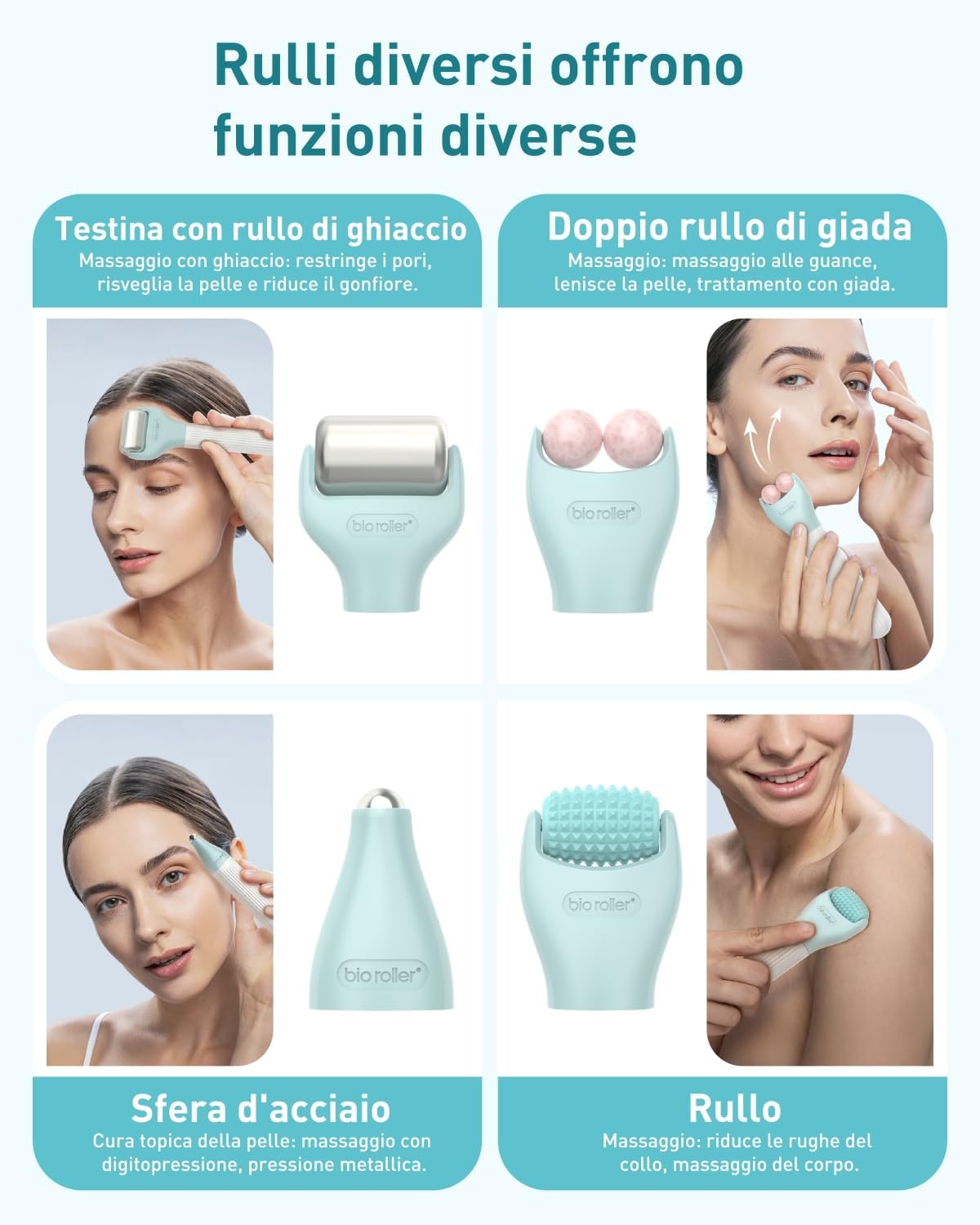 Thumbnail 4 de Derma Roller 1,5 mm/1,0 mm/0,5 mm – Kit Microneedling 10 in 1 per pelle, barba e corpo
