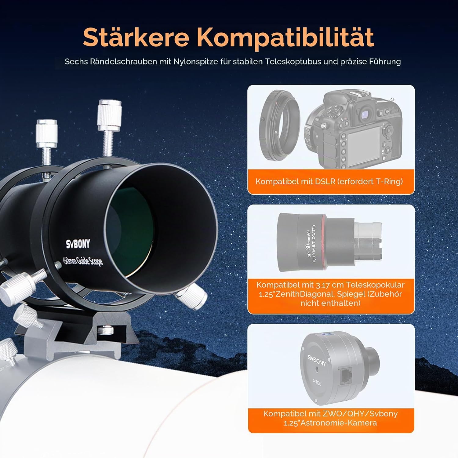 Thumbnail 6 de Svbony SV106 Guidescope 60mm für Astrofotografie
