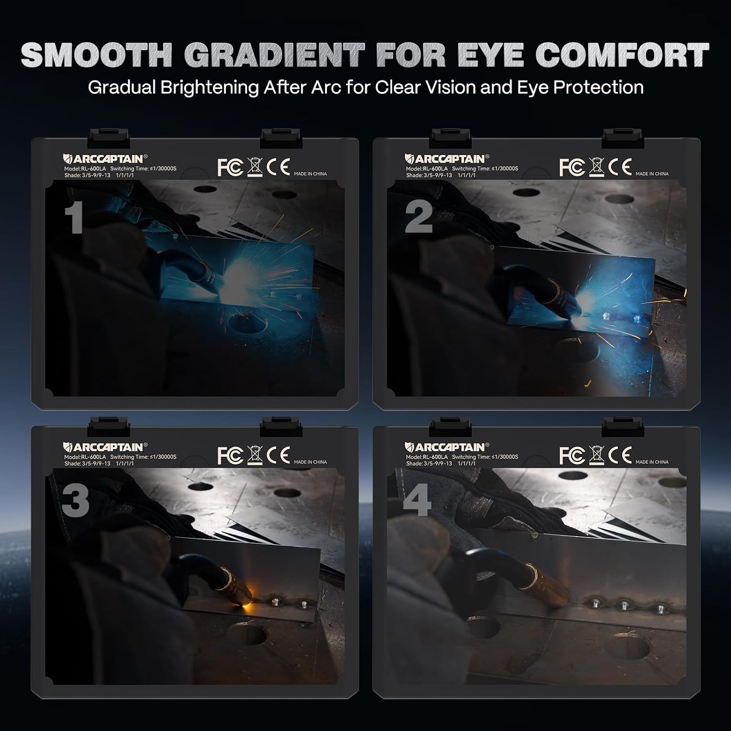 Thumbnail 6 de ARCCAPTAIN RL-600LA Welding Helmet, 180° Panoramic True-Color Auto-Darkening