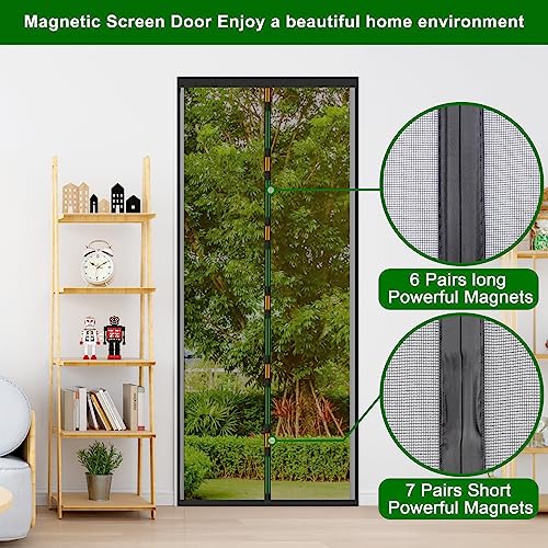 Thumbnail 4 de Cortina Mosquitera Magnética para Puerta Exterior de Balcón/Patio Cinkee 90x210 cm (Negro)