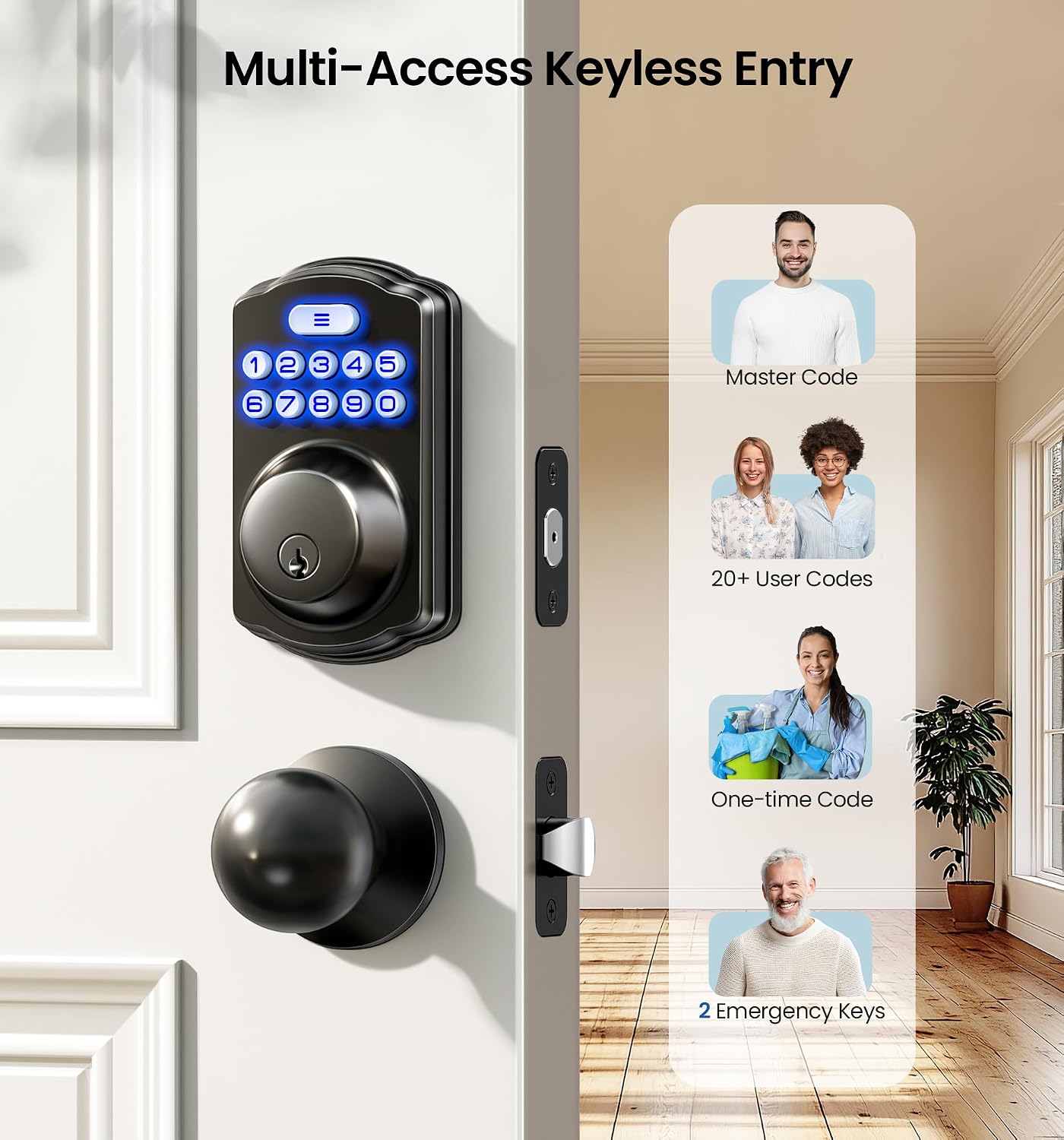 Thumbnail 1 de Veise Keyless Entry Deadbolt Matte Black