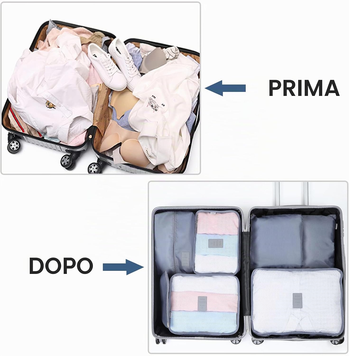 Thumbnail 5 de AiQInu Organizer Valigie 7 Pezzi set waterproof per viaggio (cubi, tasche e borsa scarpe)