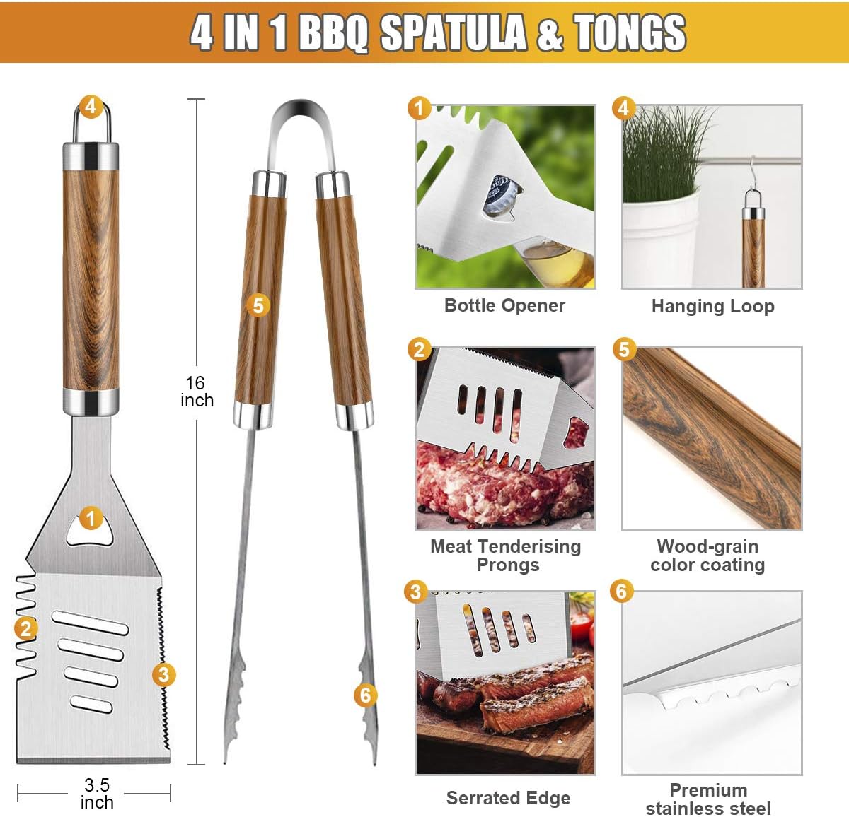 Detalle 2 de Cifaisi BBQ Tool Set 38-Piece