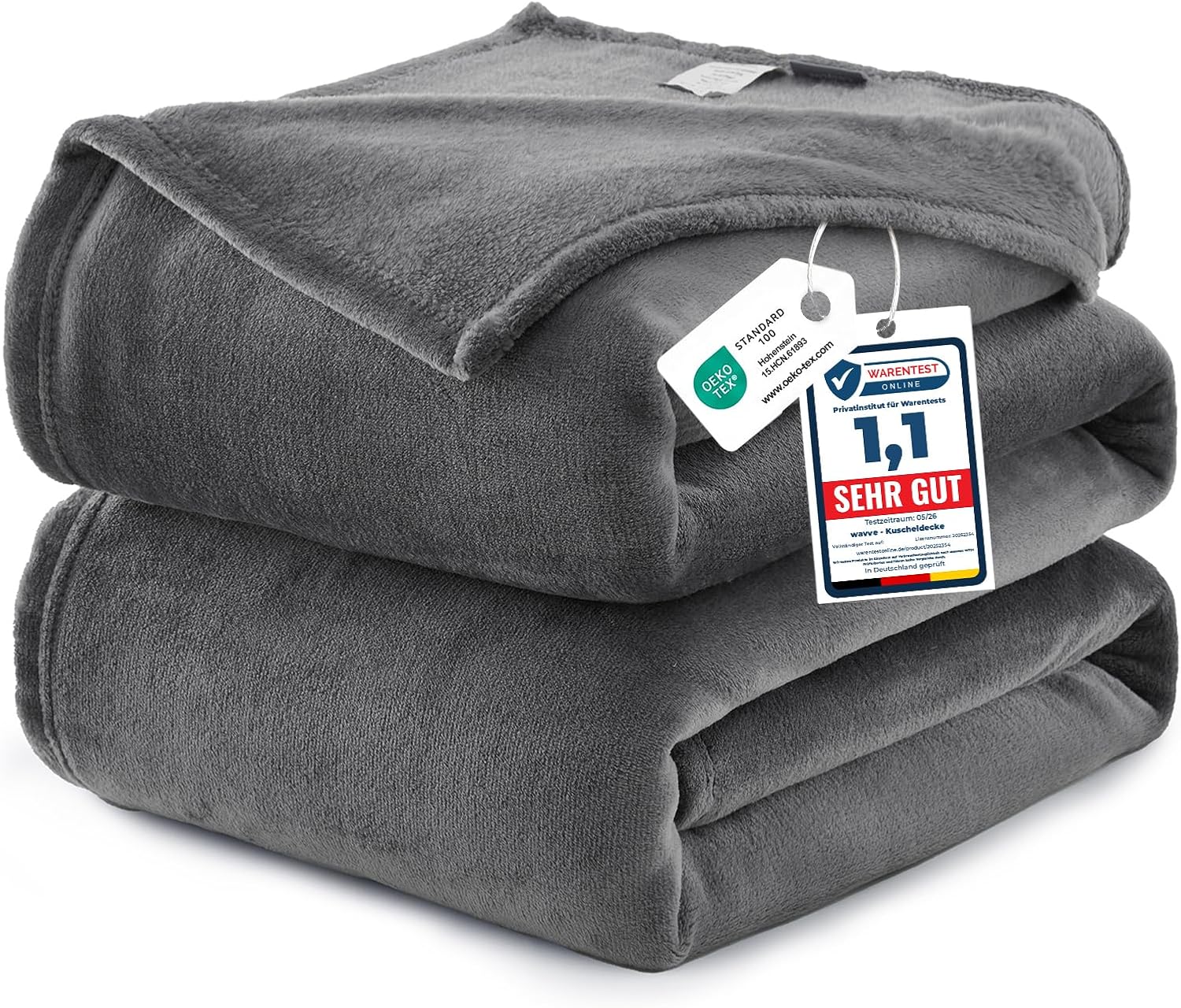 Detalle de WAVVE Fleece Blanket King Size XXL 270x230 cm