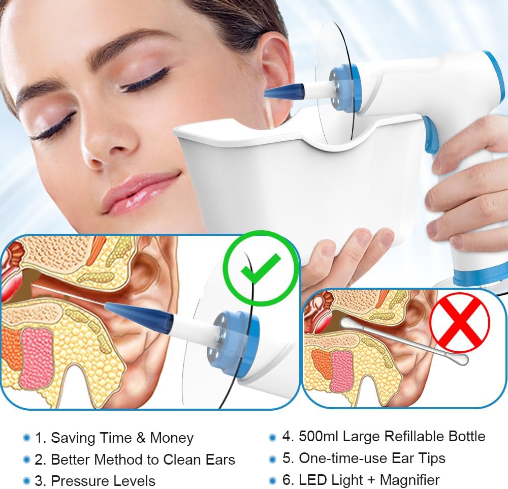 Thumbnail 3 de Kit Seringue Nettoyage Oreille Temodu – 4 niveaux de pression, 9 embouts jetables, sans risque pour le conduit auditif