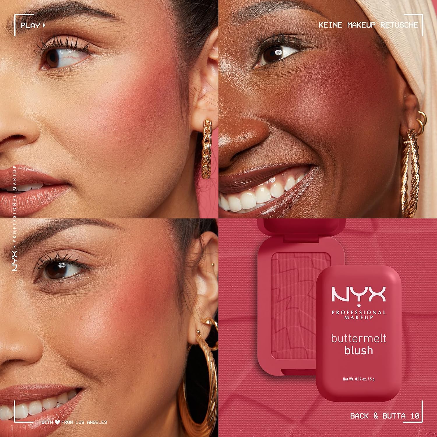 Detalle 2 de NYX Professional Makeup Buttermelt Blush (Farbe 10 Back and Butta) – cremiger Blush mit Shea-, Mandel- & Mangobutter