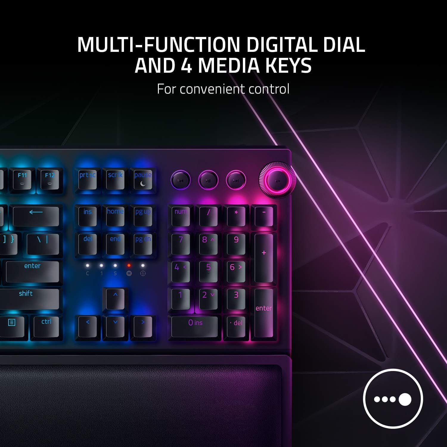 Detalle de Razer BlackWidow V3 Pro (Yellow Switch) – Kabelloses Voll‑Höhen‑Gaming-Keyboard mit Chroma RGB, Nordic Layout
