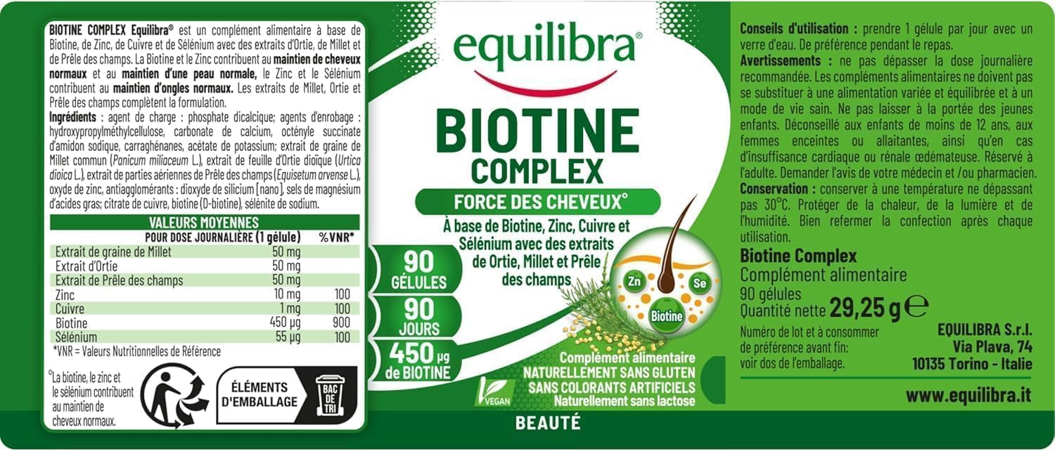 Thumbnail 5 de Equilibra Biotin Complex 450 μg 90 gélules