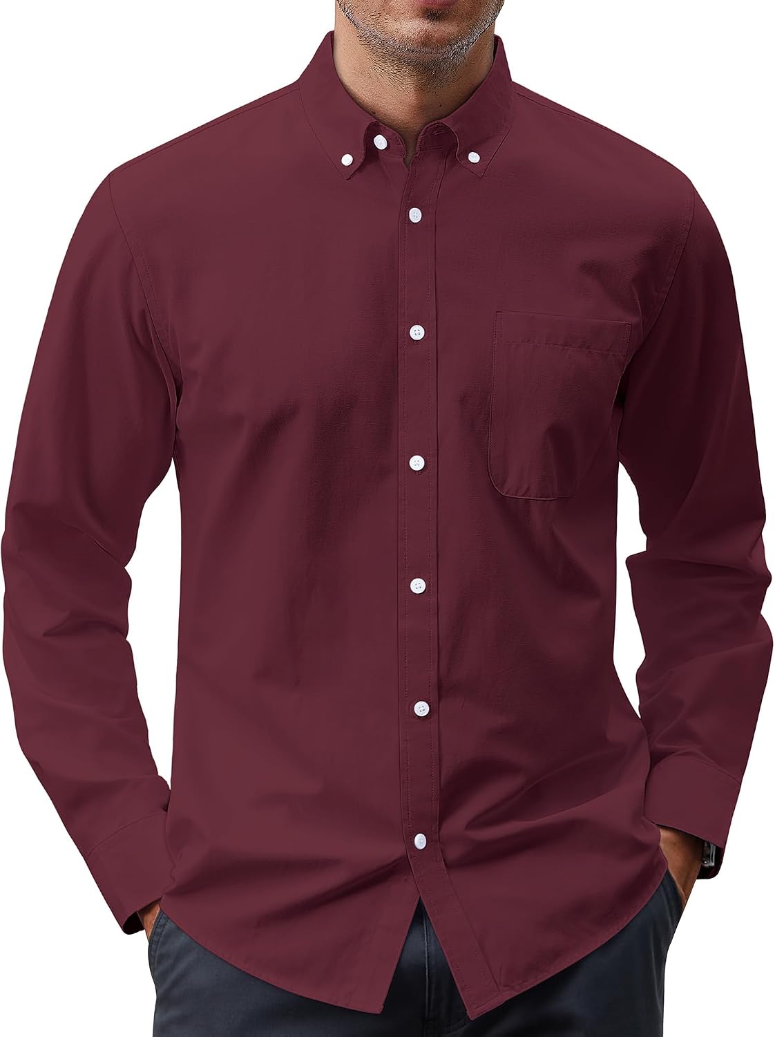 Detalle de J.VER Men's Oxford Shirt Cotton