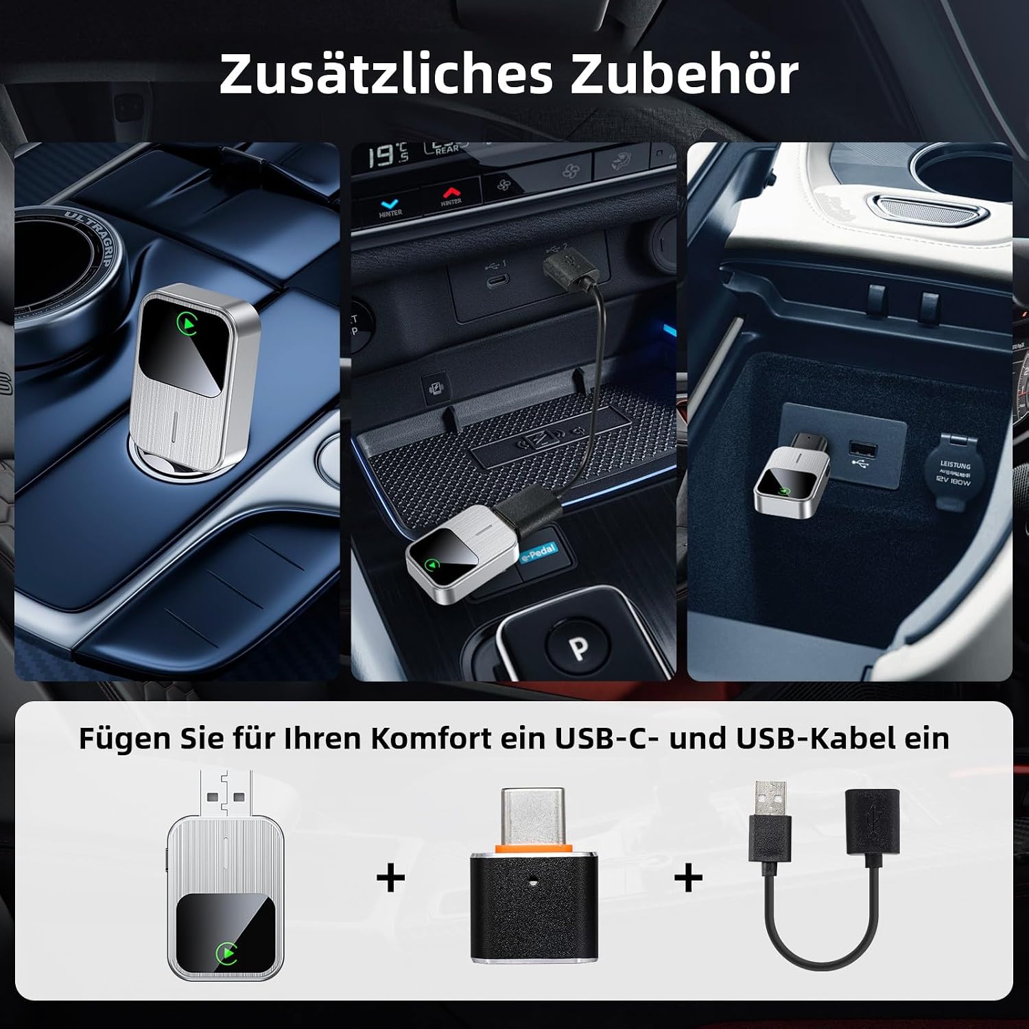 Detalle 2 de SOSECCE Wireless CarPlay Adapter für iPhone (Plug & Play) – kabellose CarPlay-Nutzung im Auto