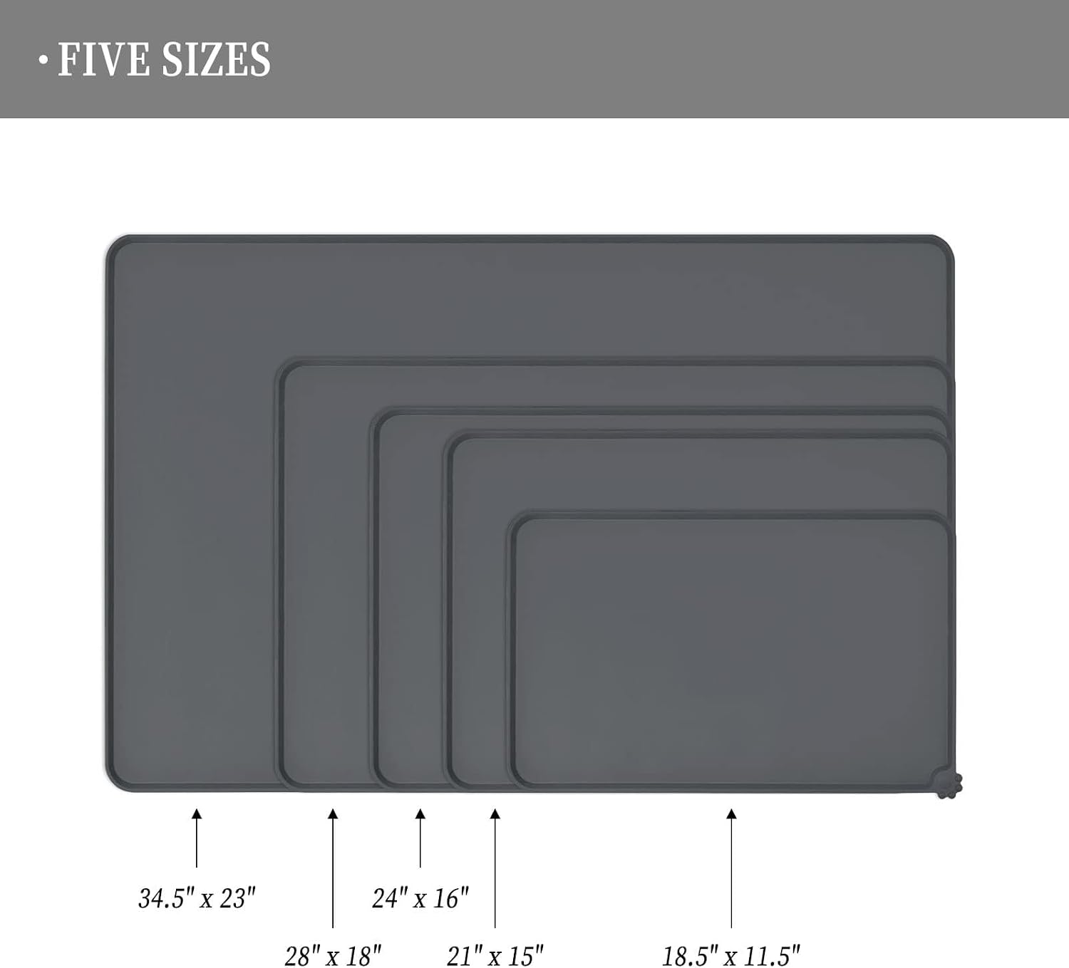 Detalle 2 de Reopet Waterproof Pet Feeding Mat with Raised Non-Slip Silicone Edges