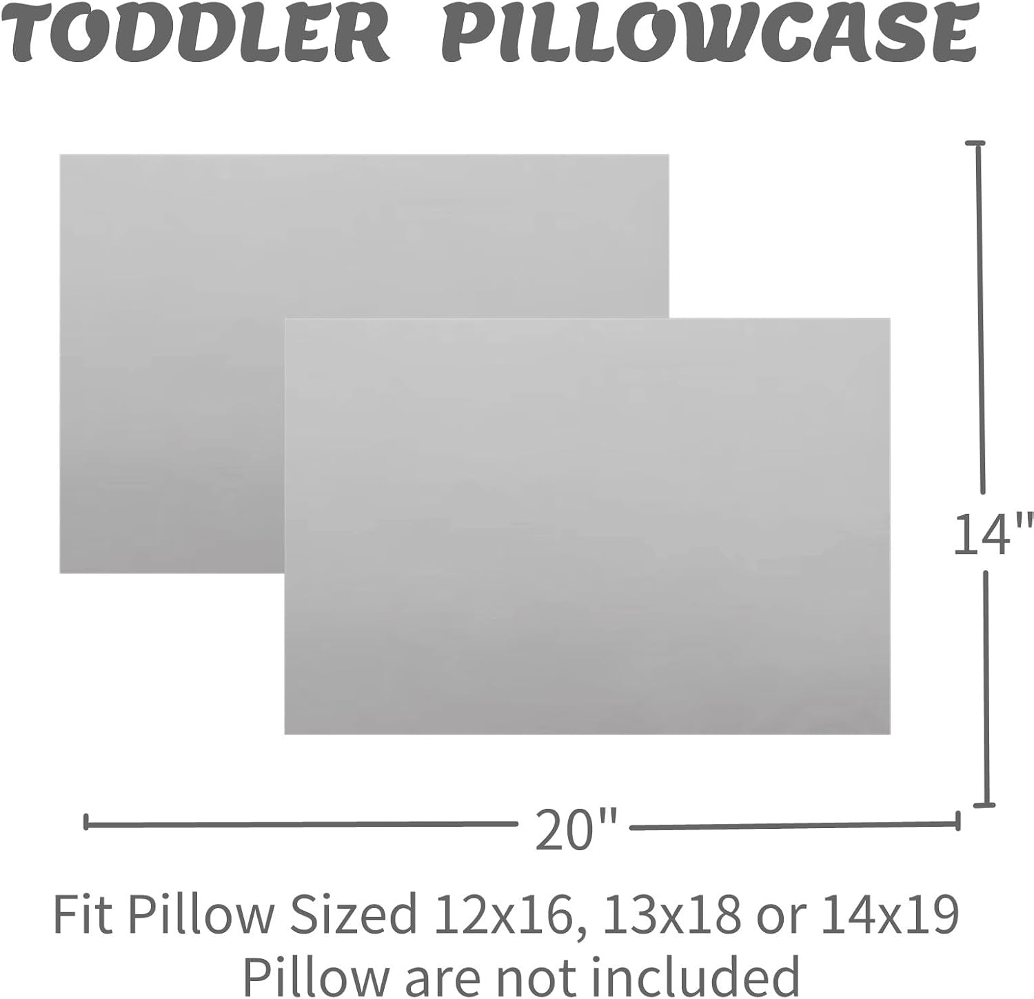 Detalle 2 de SeClovers Toddler Pillowcases, 2-Pack, 13 x 18-Inch Cotton, Grey