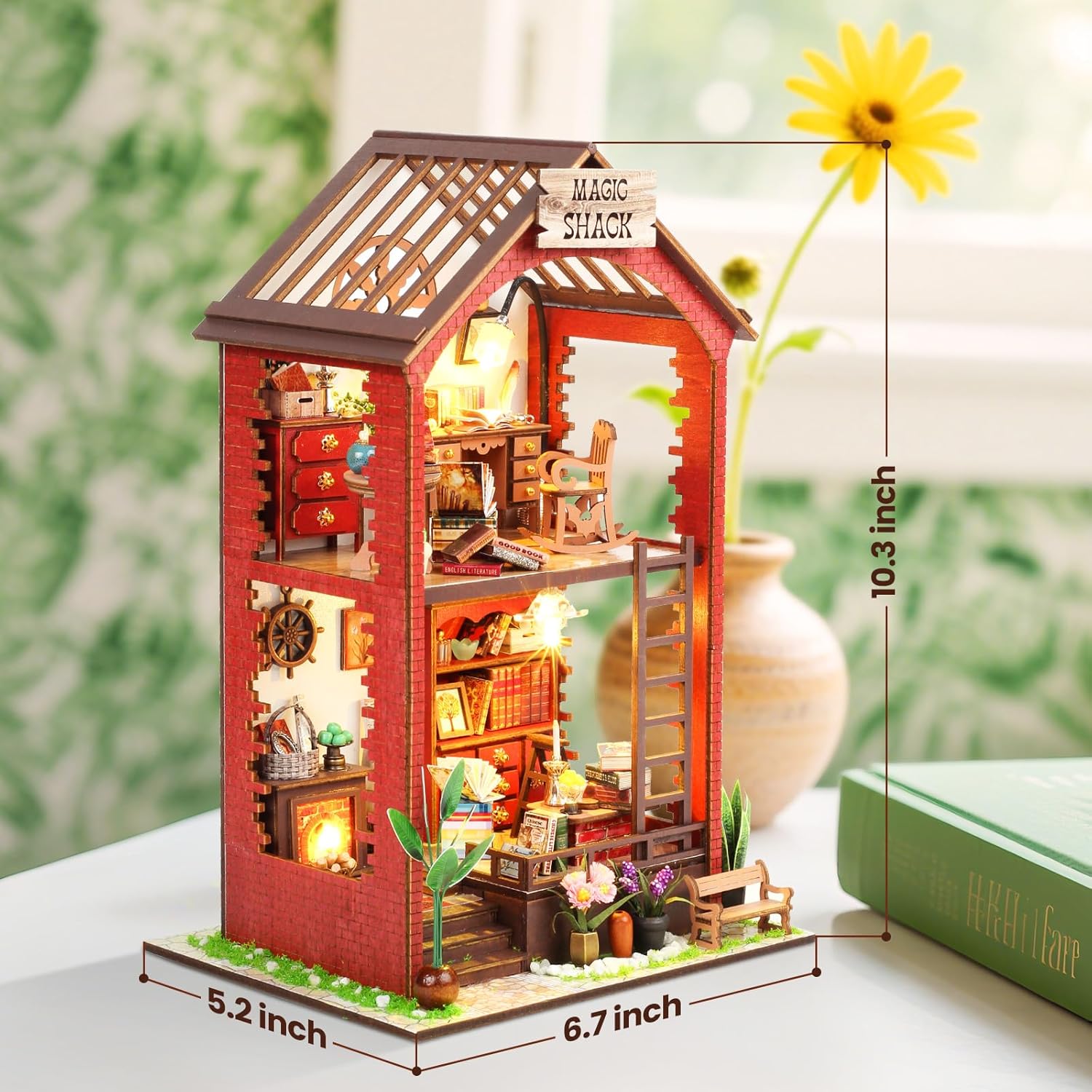 Thumbnail 1 de Lycidae Book Nook Kit für Erwachsene DIY Miniaturhaus mit Licht (14+)