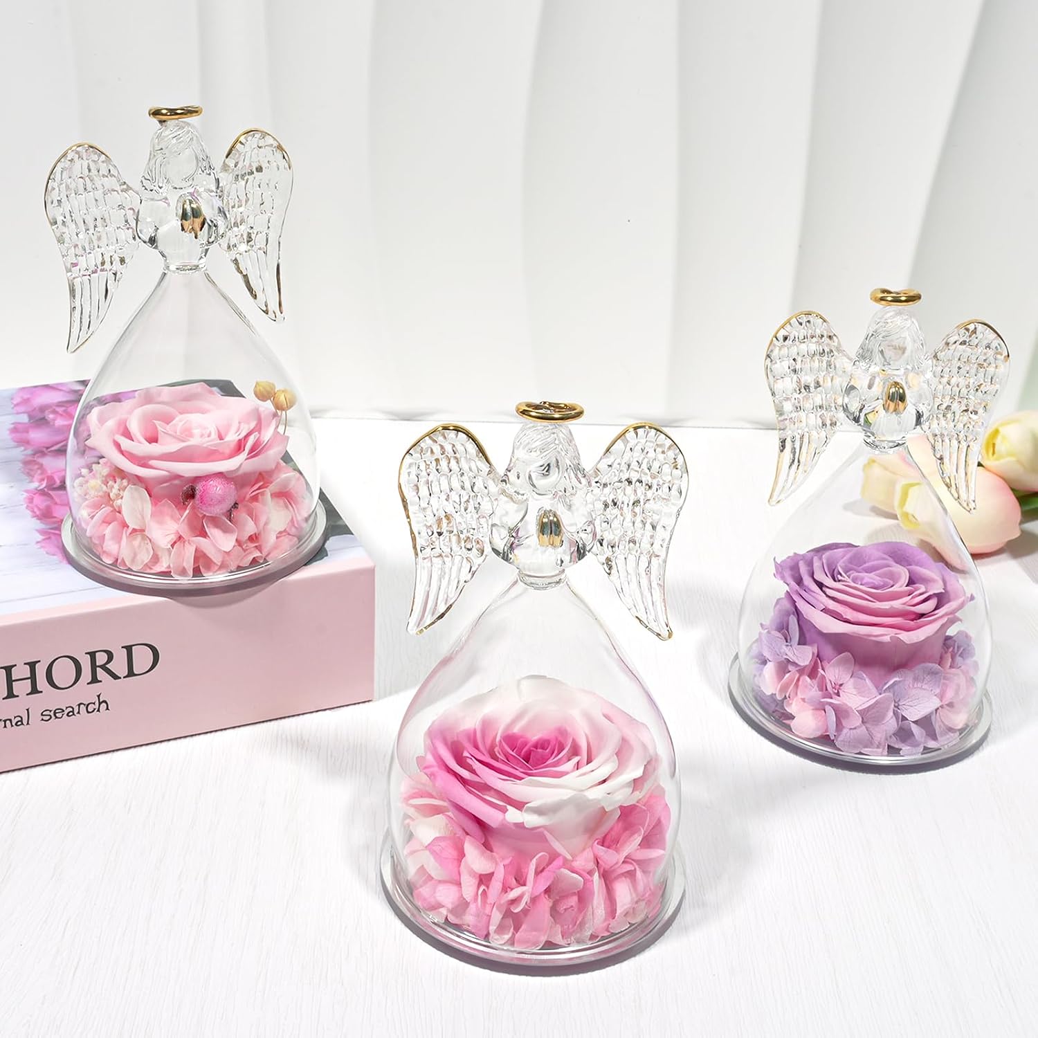 Detalle 2 de Yamonic Ewige Rose Engel Geschenk 13 cm