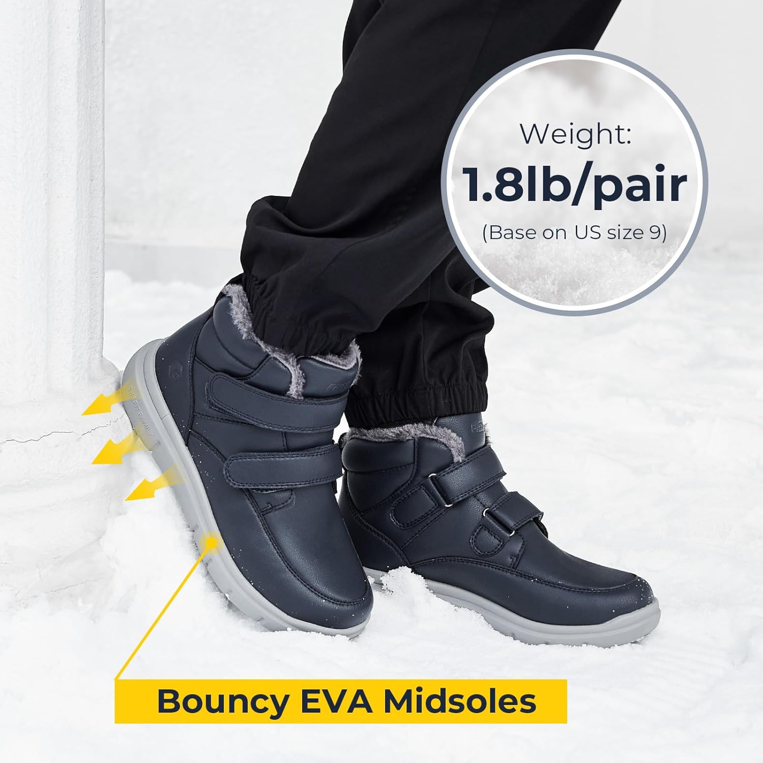 Thumbnail 5 de FitVille Winterschuhe Herren Extra Weit – wasserdichte Schneestiefel mit rutschfester Sohle