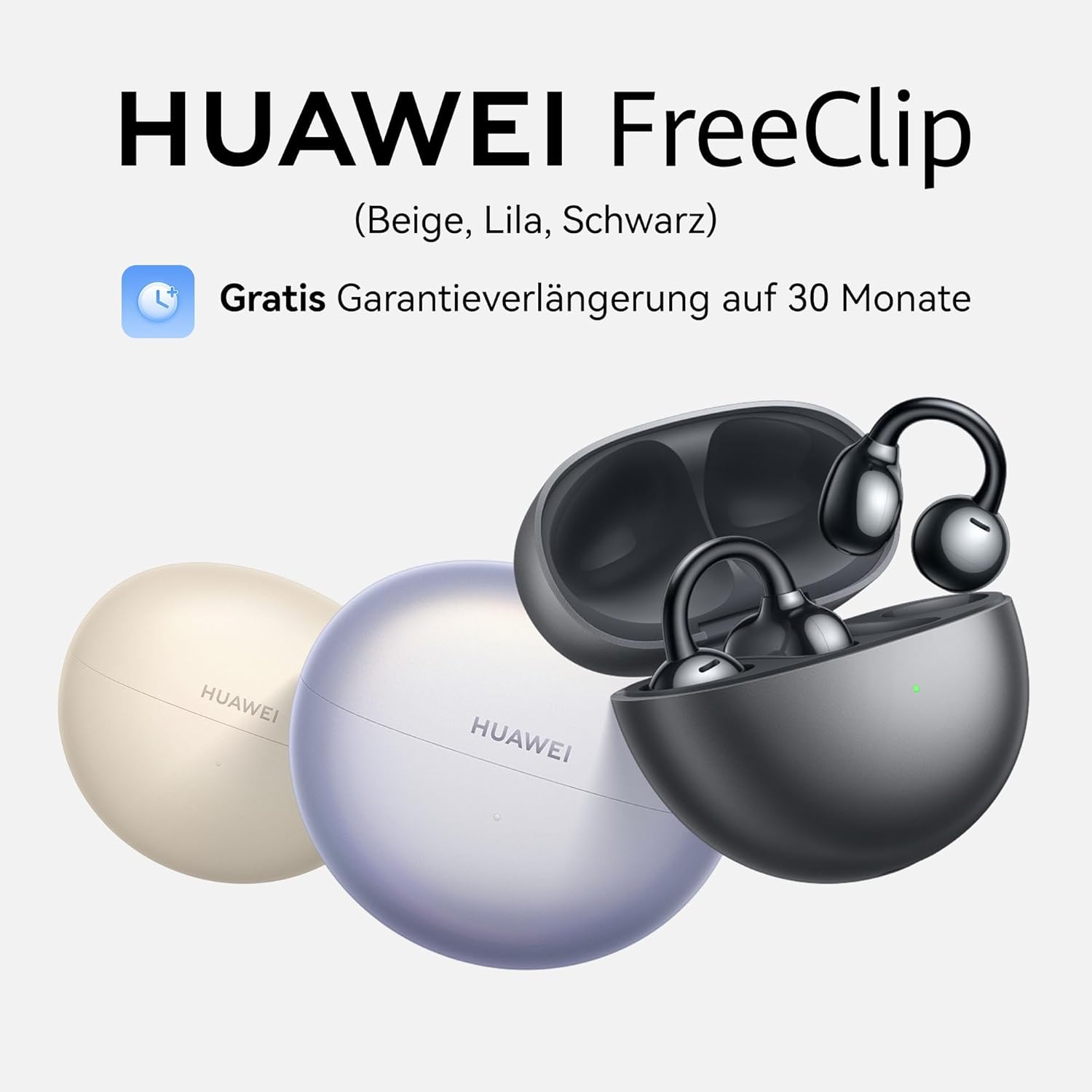 Thumbnail 1 de HUAWEI FreeClip – kabellose Open-Ear-Kopfhörer mit Clip-Design und KI-Rauschunterdrückung bei Anrufen, schwarz