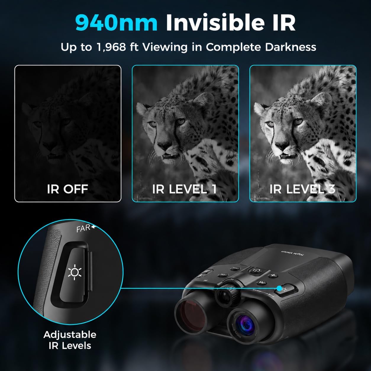 Detalle de Vtiisamao Night Vision Binoculars 3.99-Inch Display