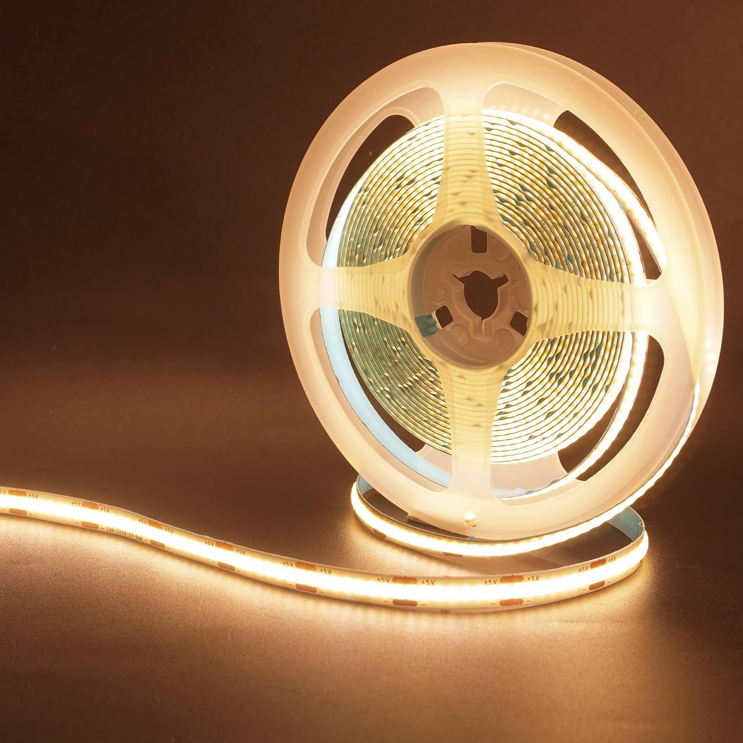 Detalle de Clearhill 5VCOBUSB-5-3000K COB-ledstrip, 5 m, warmwit, 320 leds/m