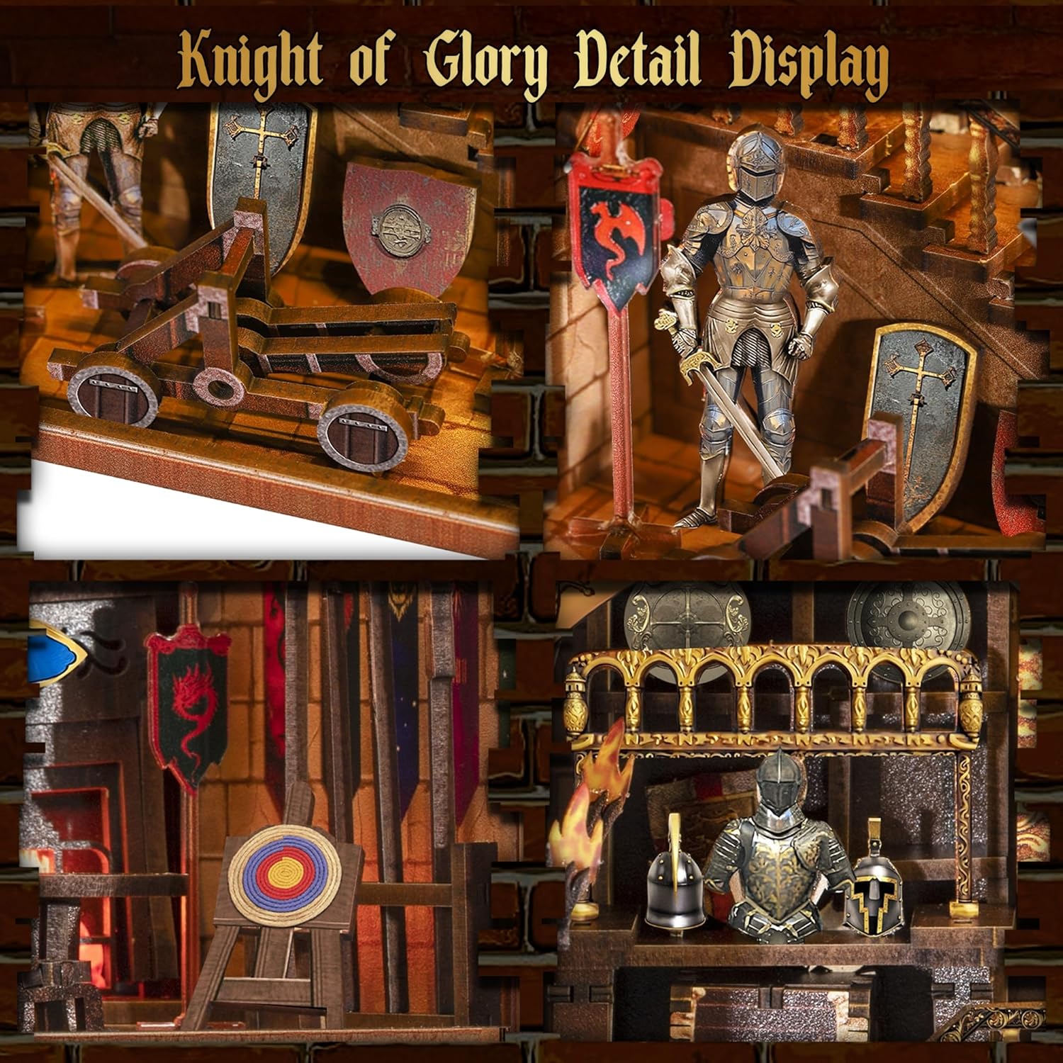 Detalle de Book Nook Kit DIY Medieval Castle 3D LED