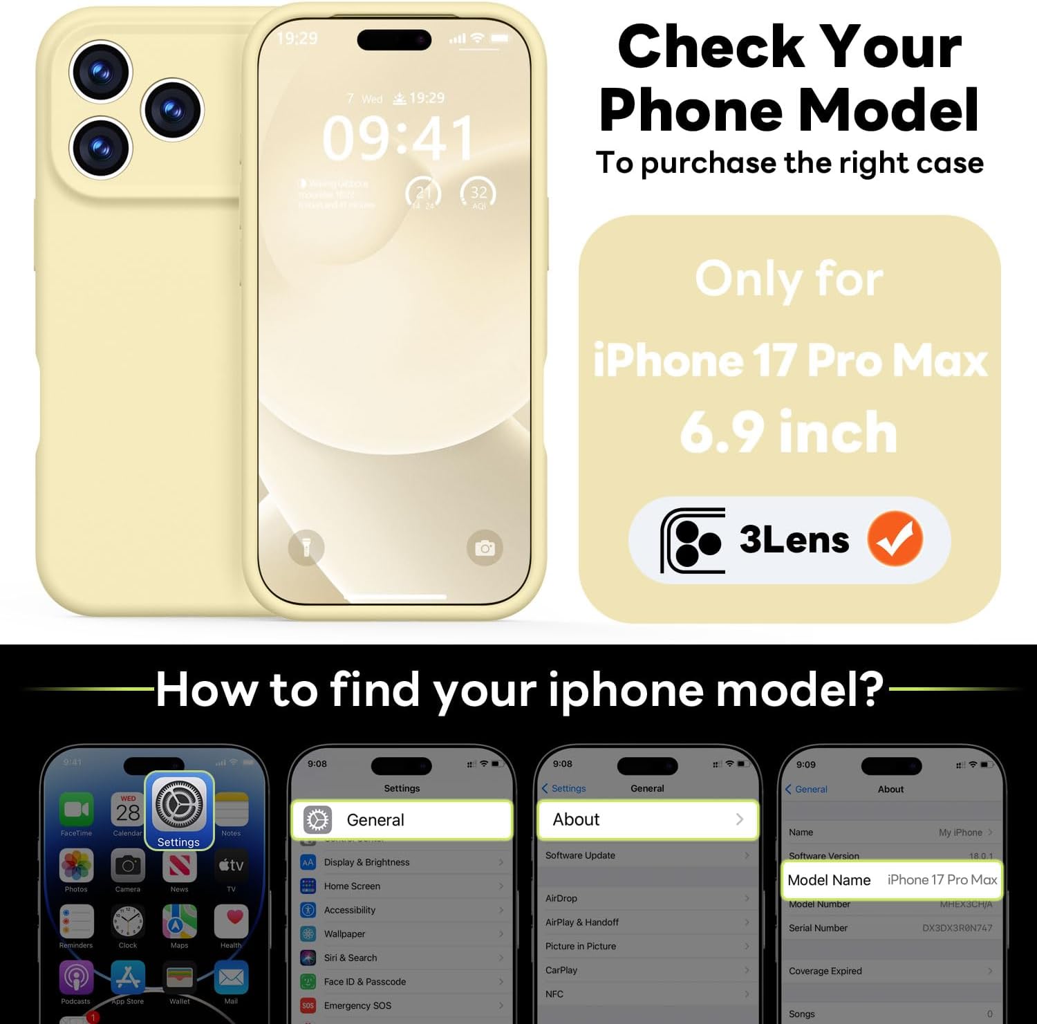 Detalle 2 de Vooii Magnetic for iPhone 17 Pro Max Case (MagSafe Compatible) in Creamy Yellow