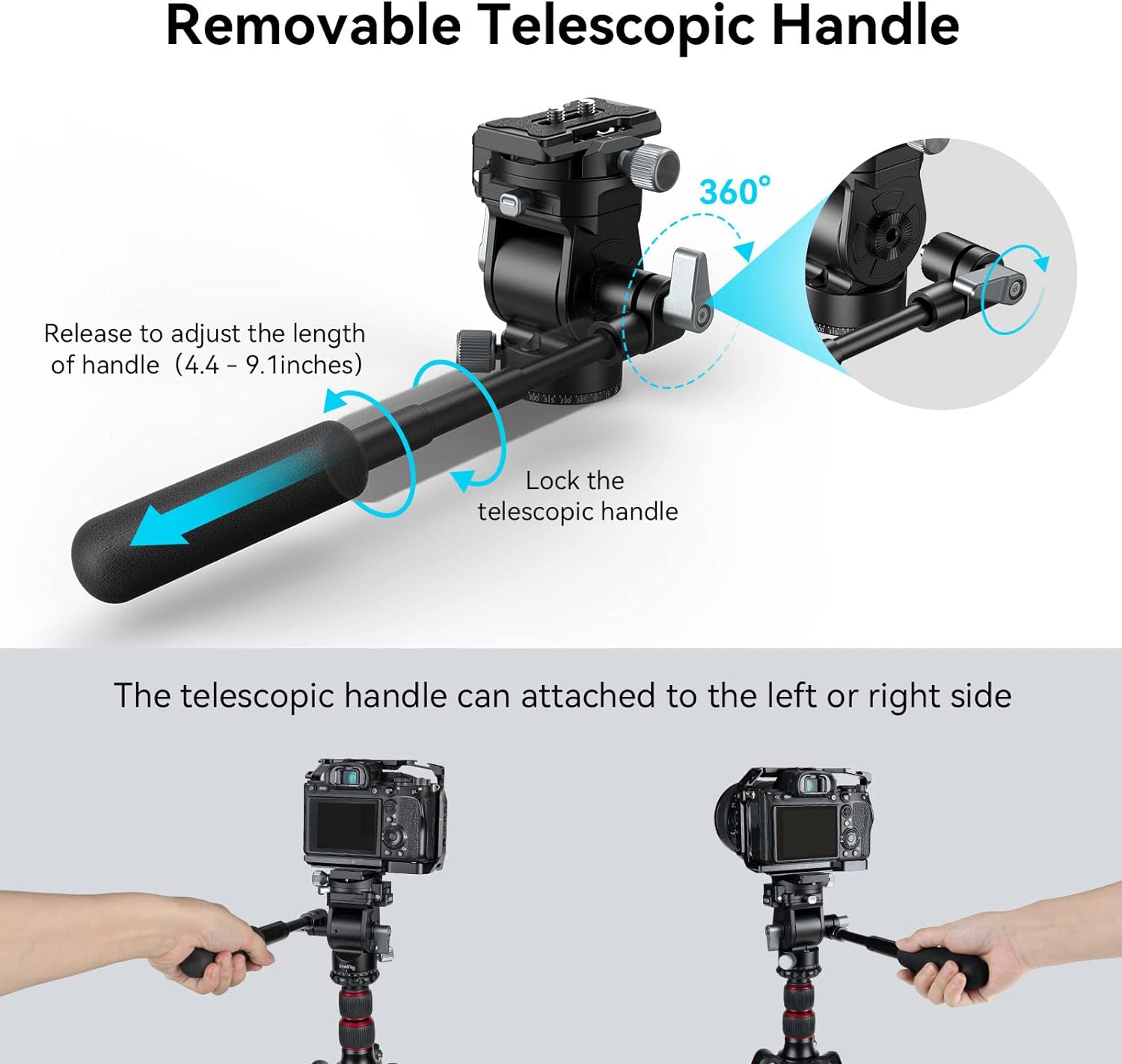 Thumbnail 6 de SMALLRIG 4104 Testa fluida treppiede 5 kg