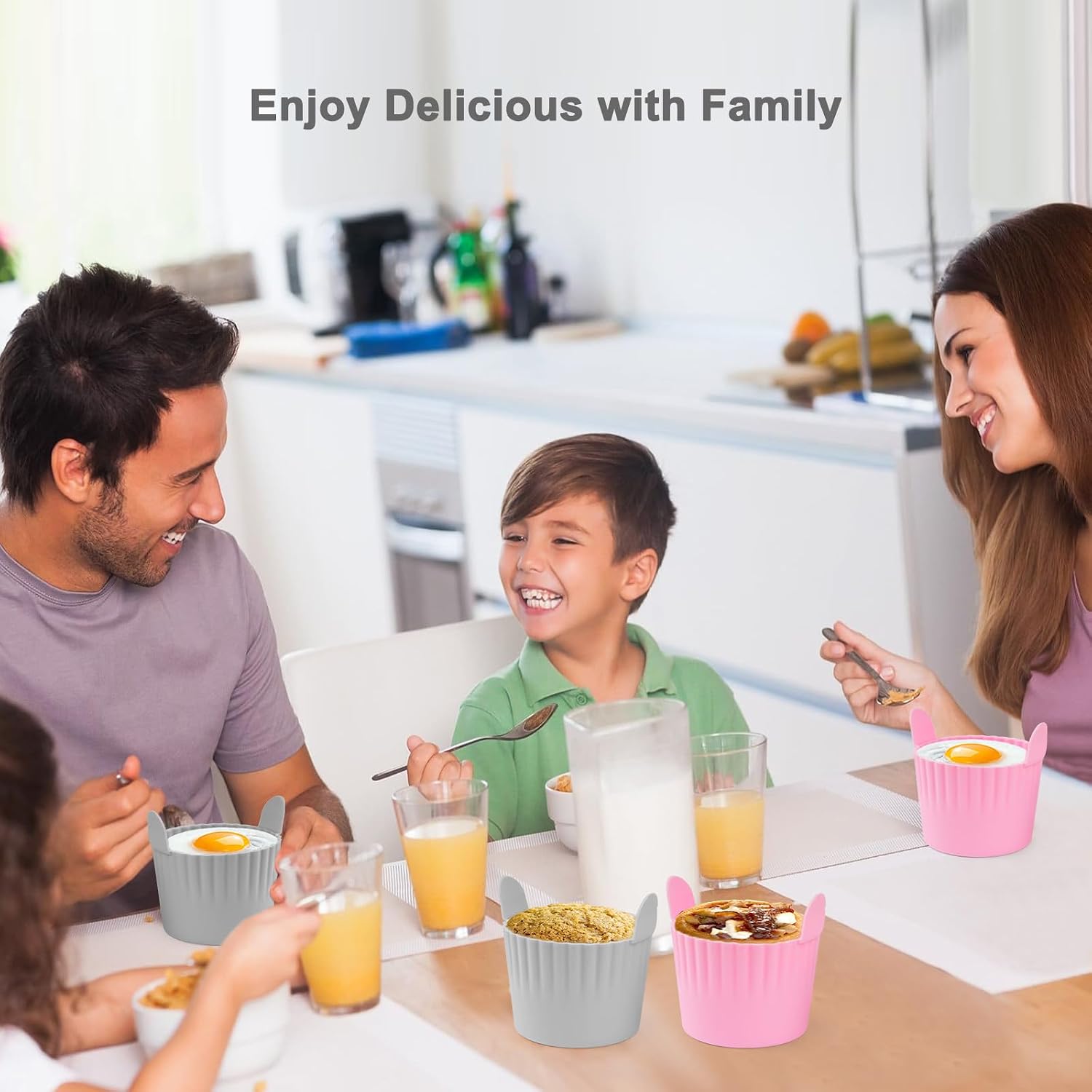 Thumbnail 6 de Lifhety AFEP001 Silicone Air Fryer Egg Poacher Cups, 170 ml, Set of 4