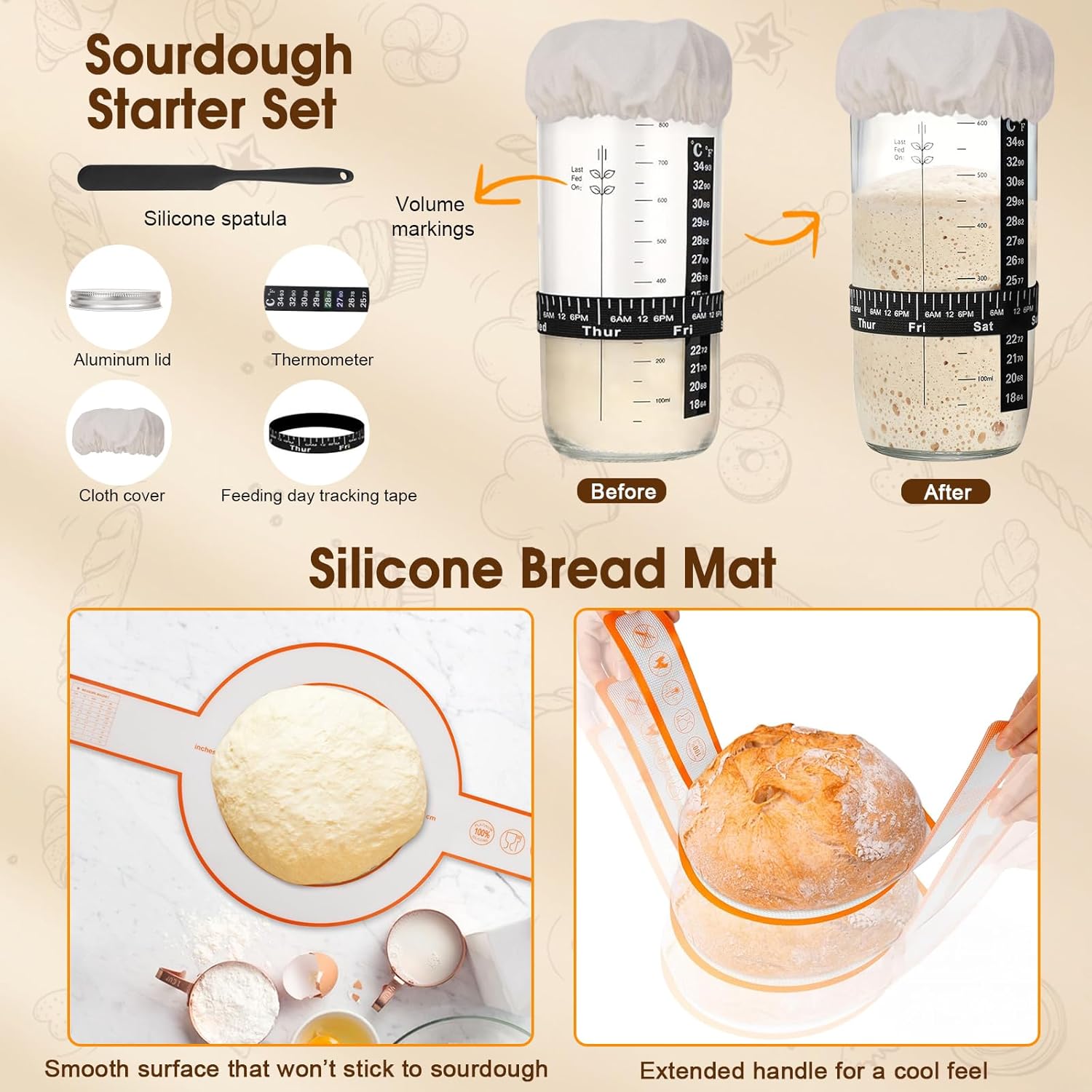 Detalle de Goeveo Sourdough Starter Kit 16-piece