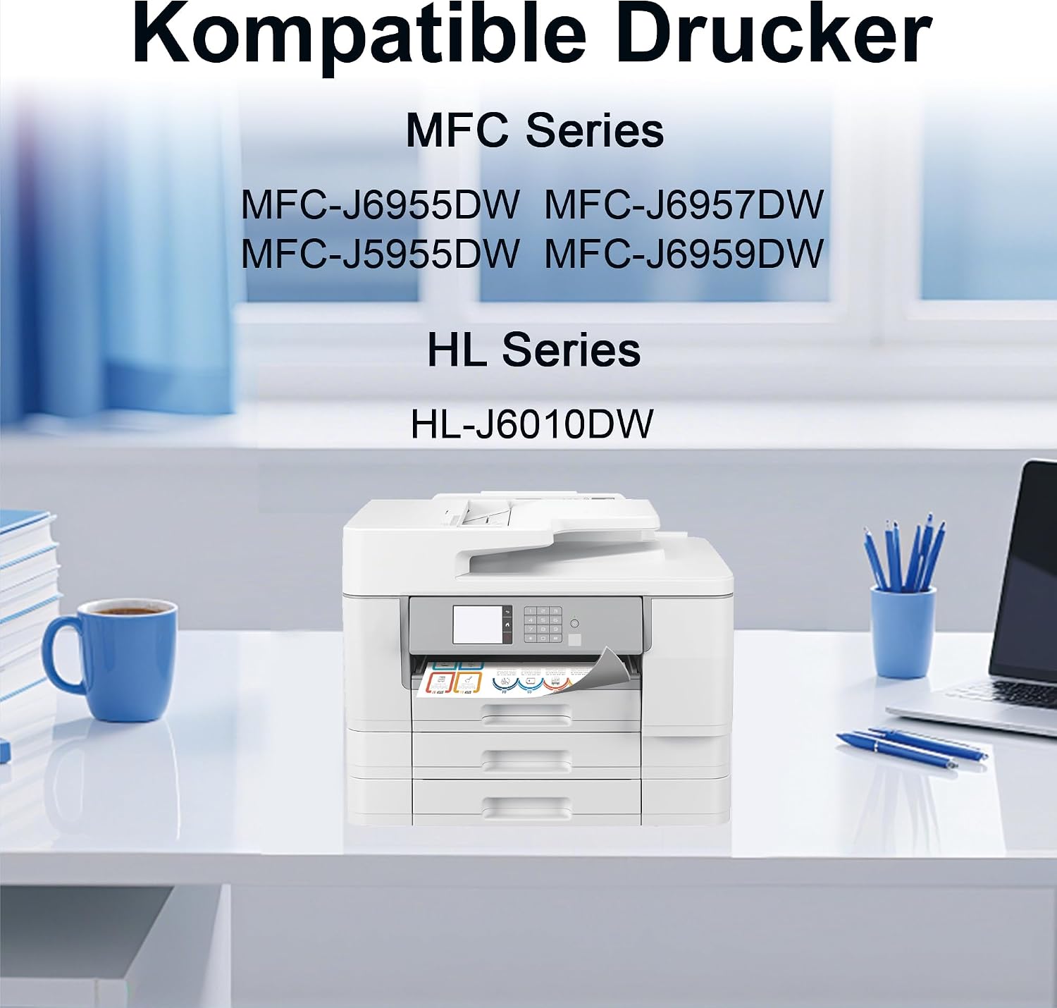 Detalle de Uiprint LC427 Druckerpatronen (4er-Set) kompatibel für Brother LC427 – Schwarz/Cyan/Magenta/Gelb