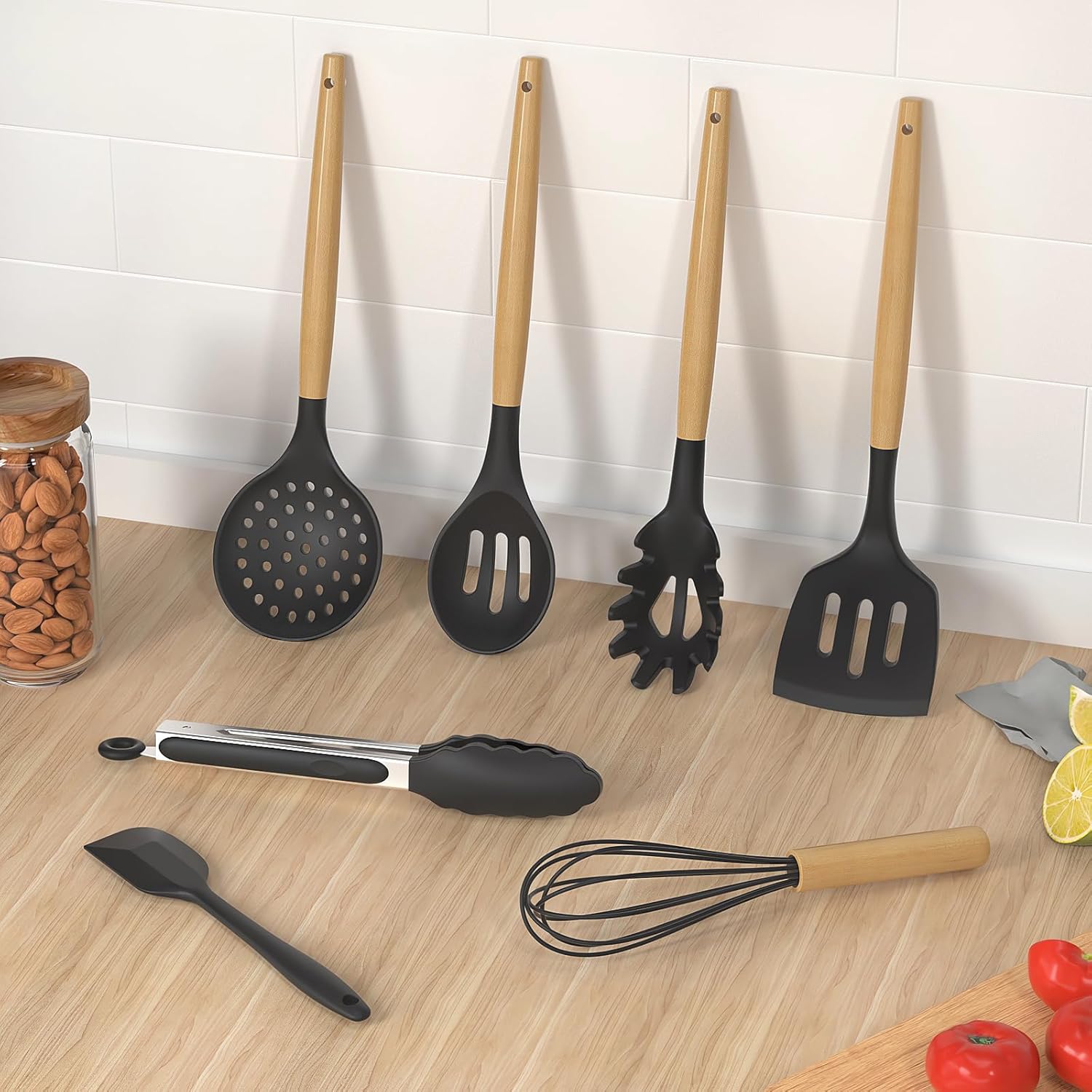 Thumbnail 6 de oannao Silicone Cooking Utensils Kitchen Utensil Set (BPA-Free) — Heat Resistant up to 446°F